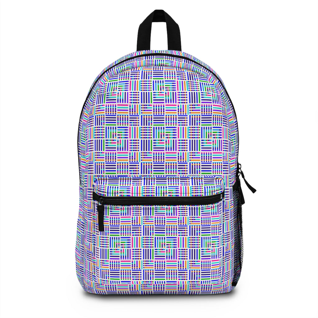 Colorful Geometric Backpack, Trendy School Bag, Fashionable Travel Backpack, Unique Gift for Students, Everyday Carry Pack