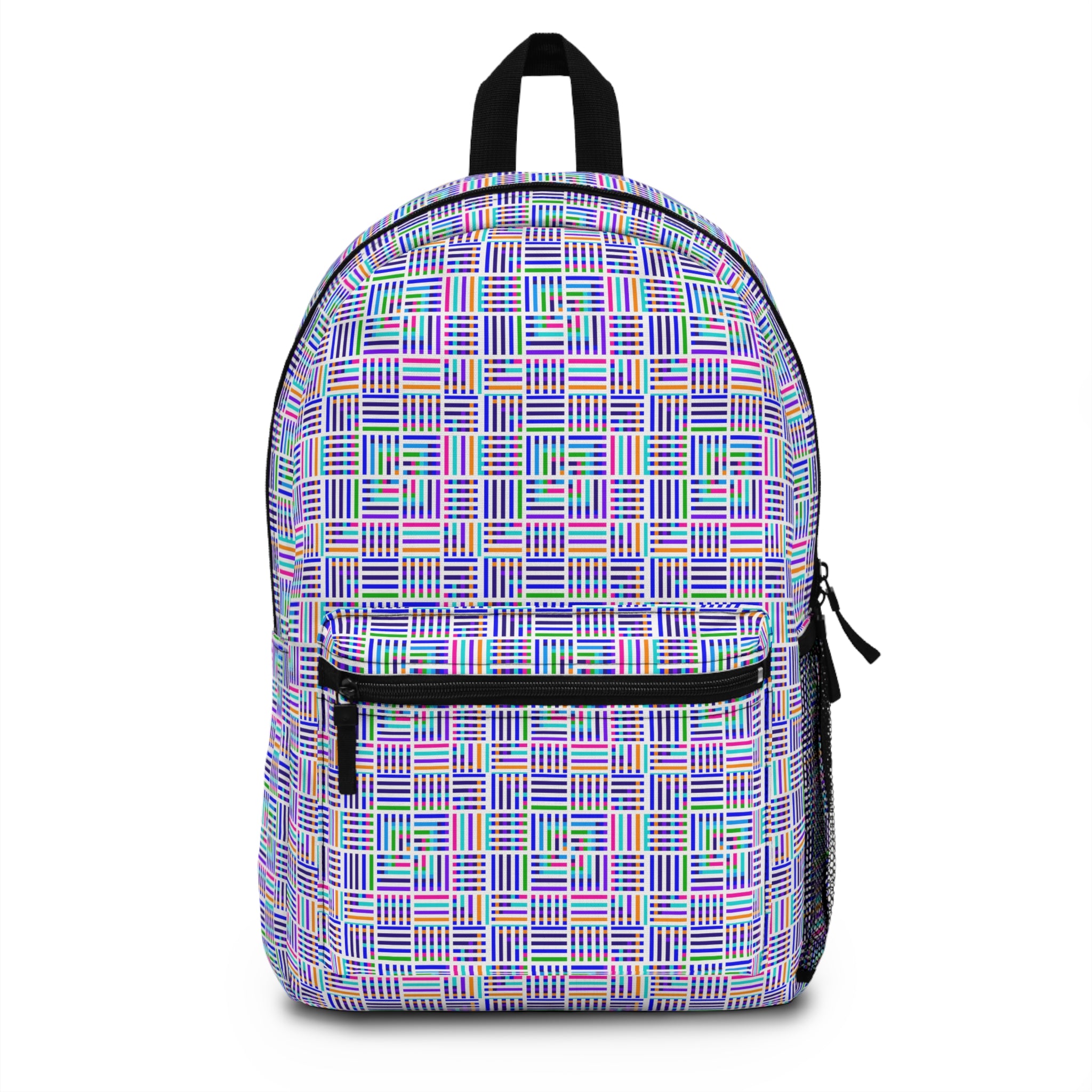 Colorful Geometric Backpack, Trendy School Bag, Fashionable Travel Backpack, Unique Gift for Students, Everyday Carry Pack