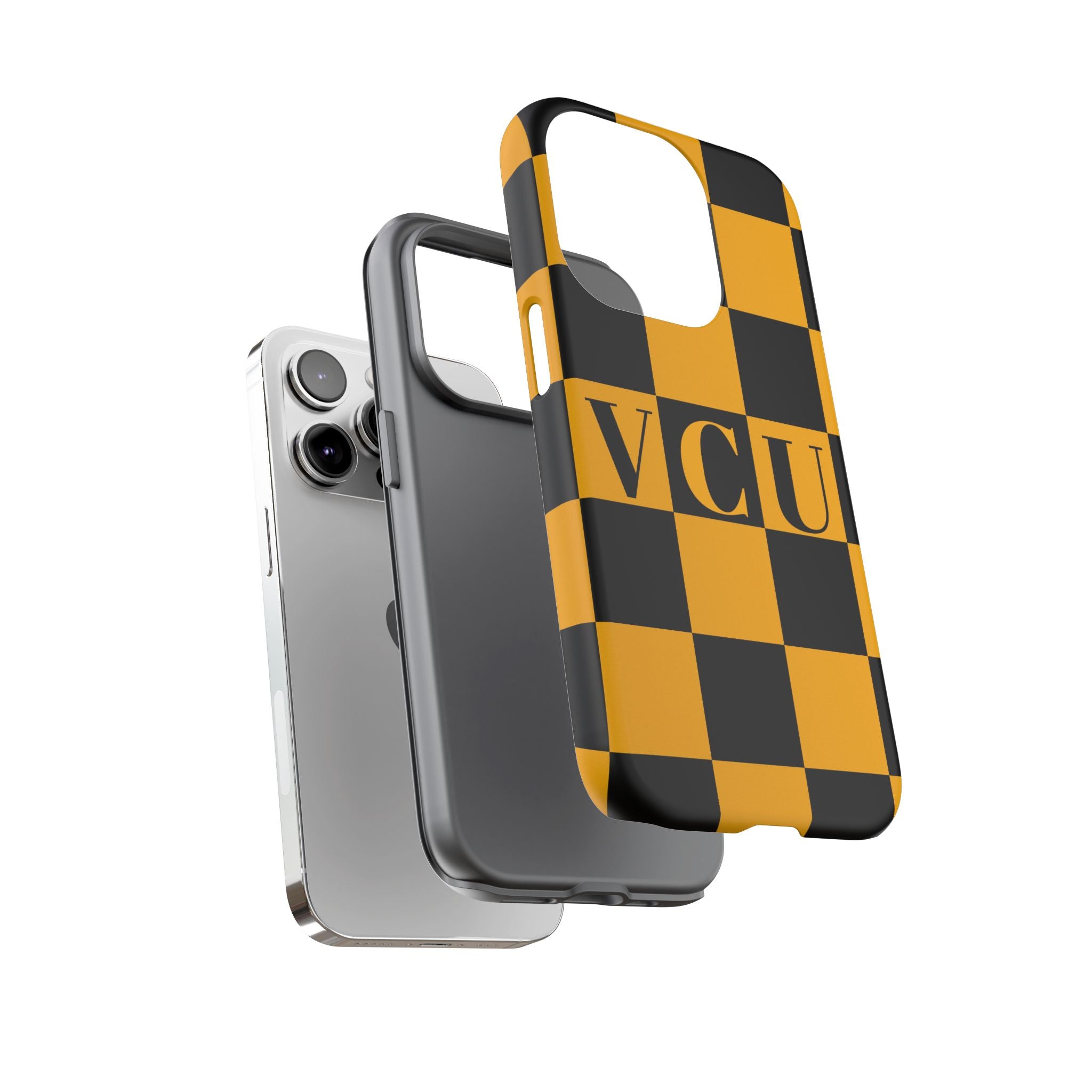 VCU Checkered Phone Case, Tough Cases for VCU Fans, College Student Gear, Sports Team Accessory, Unique Gift Idea