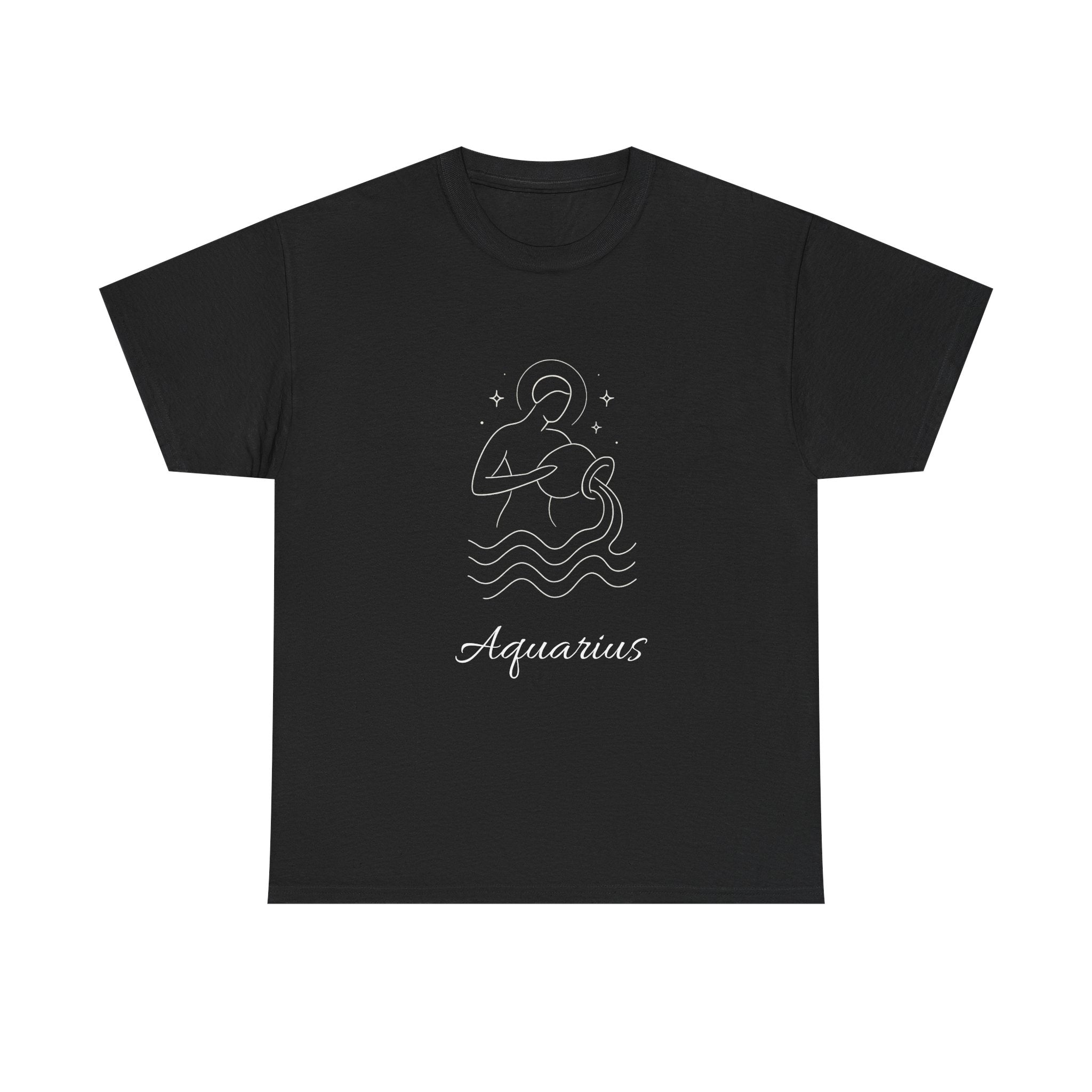 Aquarius Unisex Heavy Cotton Tee, Astrology Shirt, Zodiac Tee, Birthday Gift, Horoscope Apparel, Casual Wear