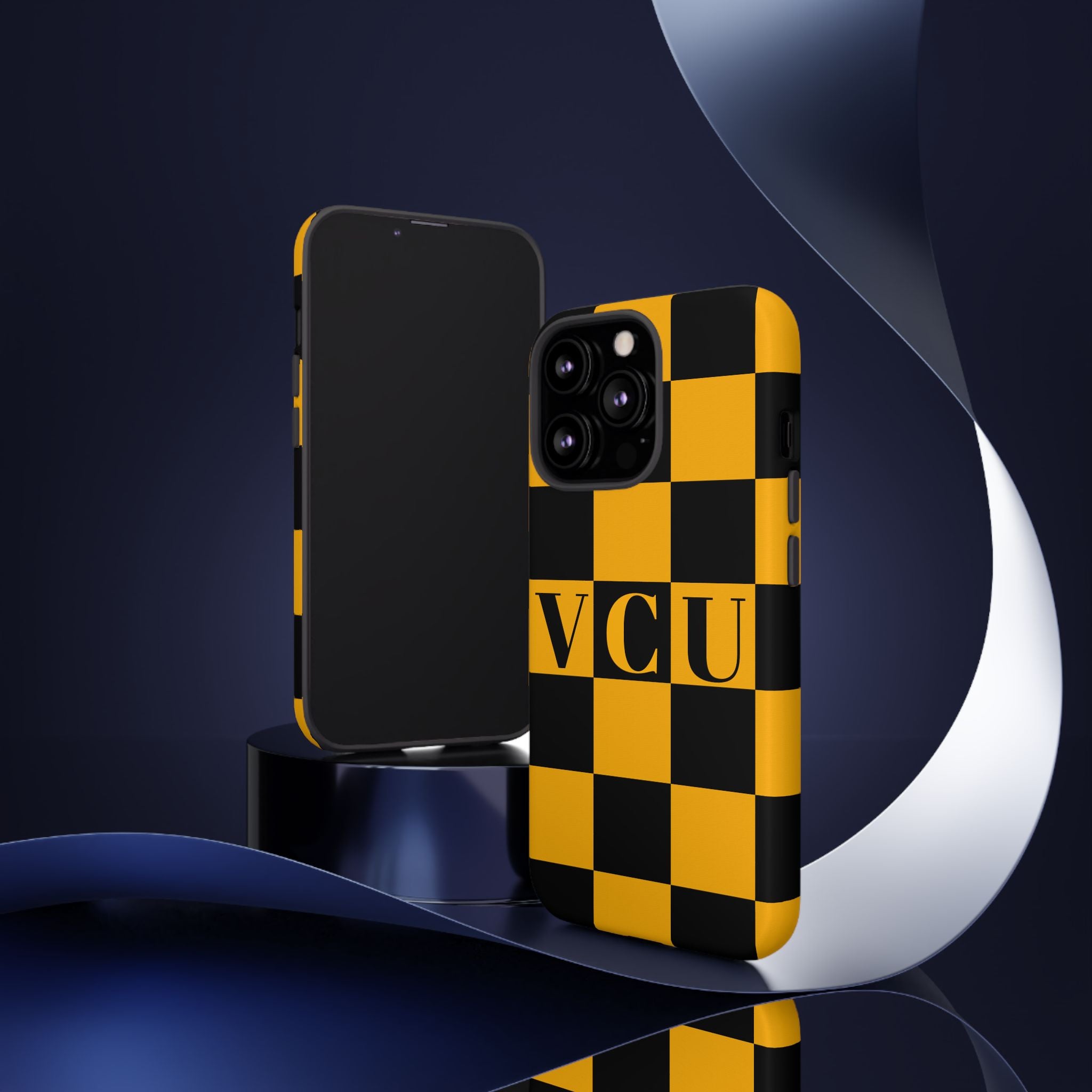 VCU Checkered Phone Case, Tough Cases for VCU Fans, College Student Gear, Sports Team Accessory, Unique Gift Idea