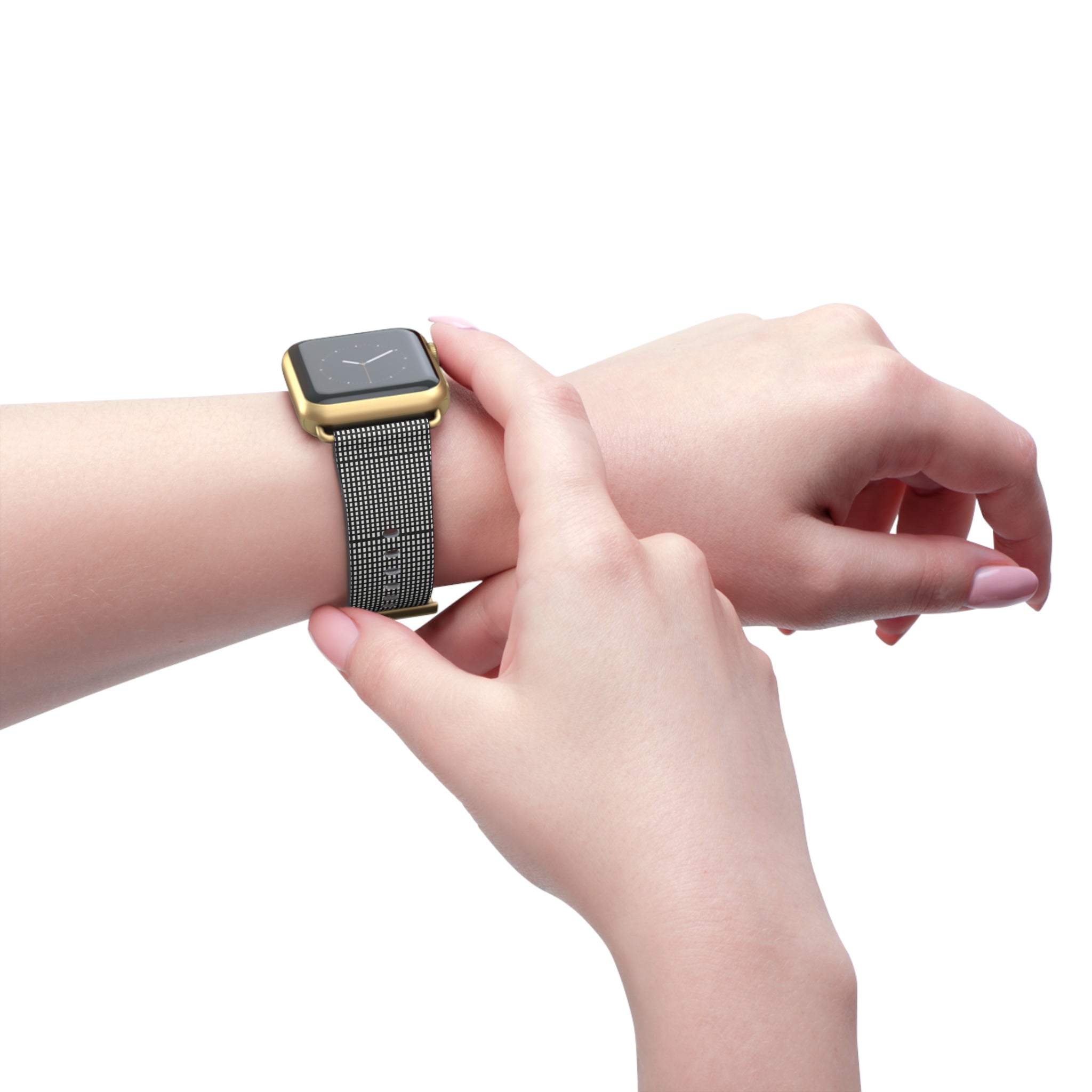 Stylish Black Checkered Watch Band, Modern Accessories, Fitness Trackers, Gift for Him or Her, Apple Watch, Fashionable Wristband