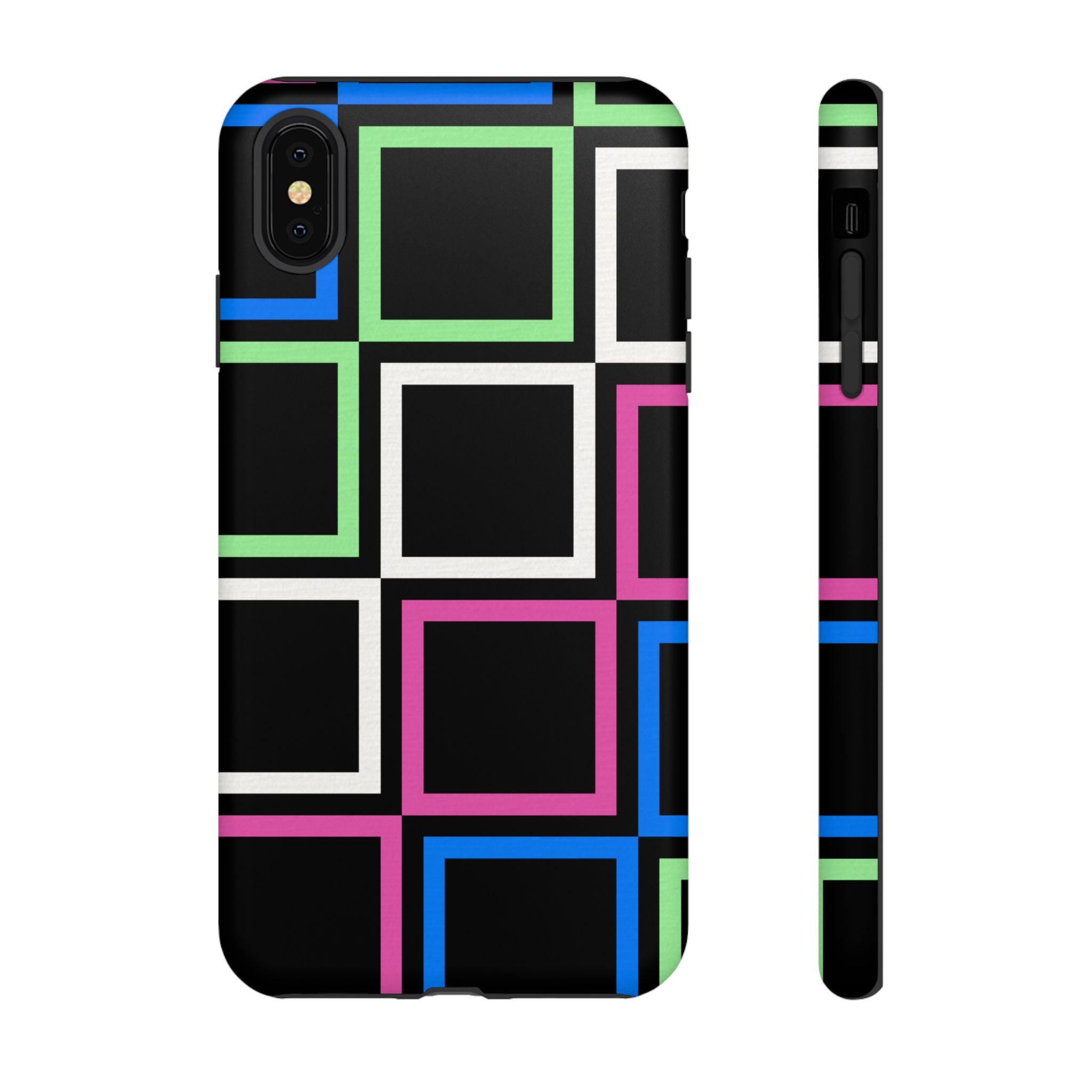Colorful Geometric Phone Case - Tough Cases, Durable Cover, Stylish Accessory, Gift for Her, Tech Lover