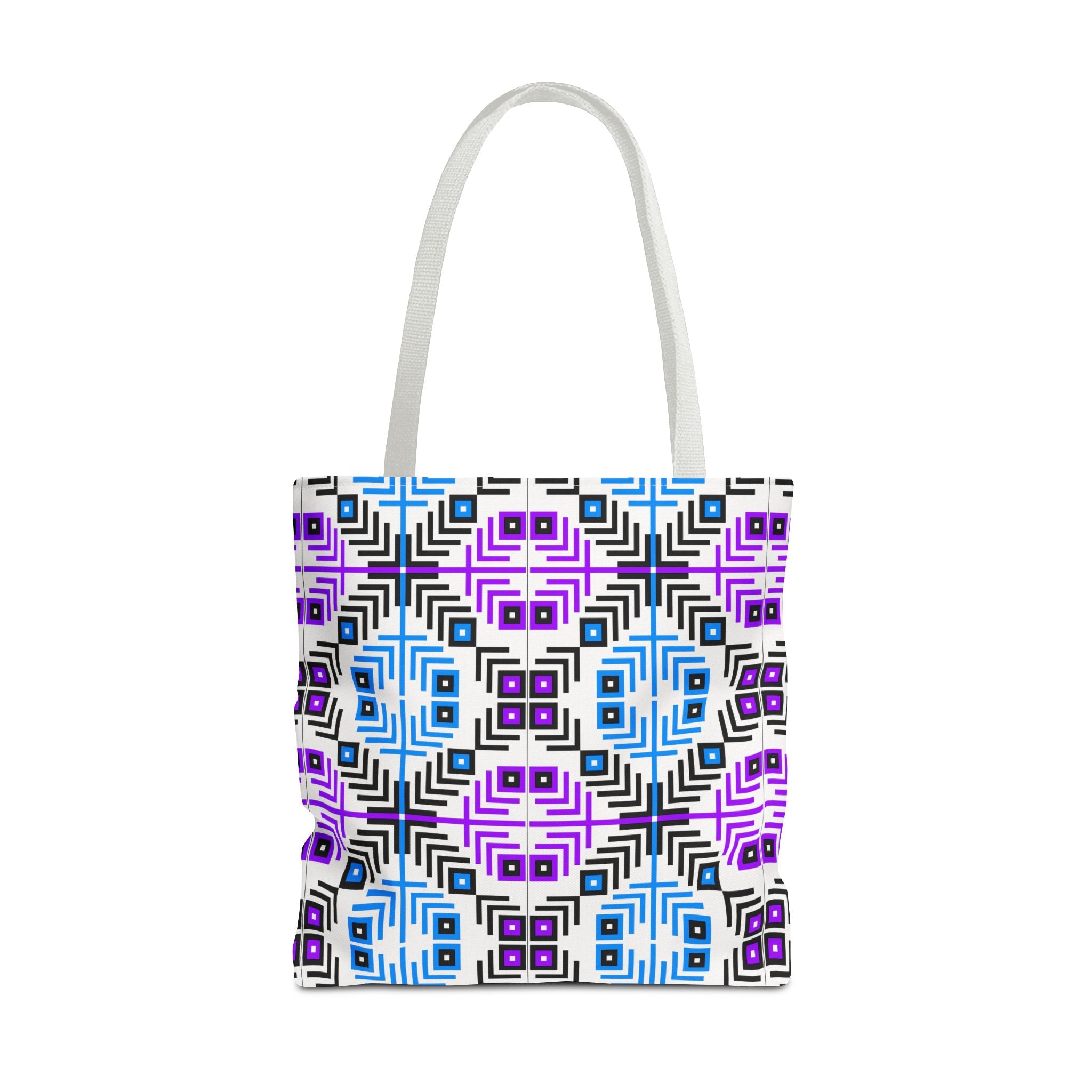 Colorful Geometric Tote Bag for Everyday Use, Shopping, Travel, Beach, Gym Tote, Gift for Her, Stylish Hot Pink & Blue Pattern