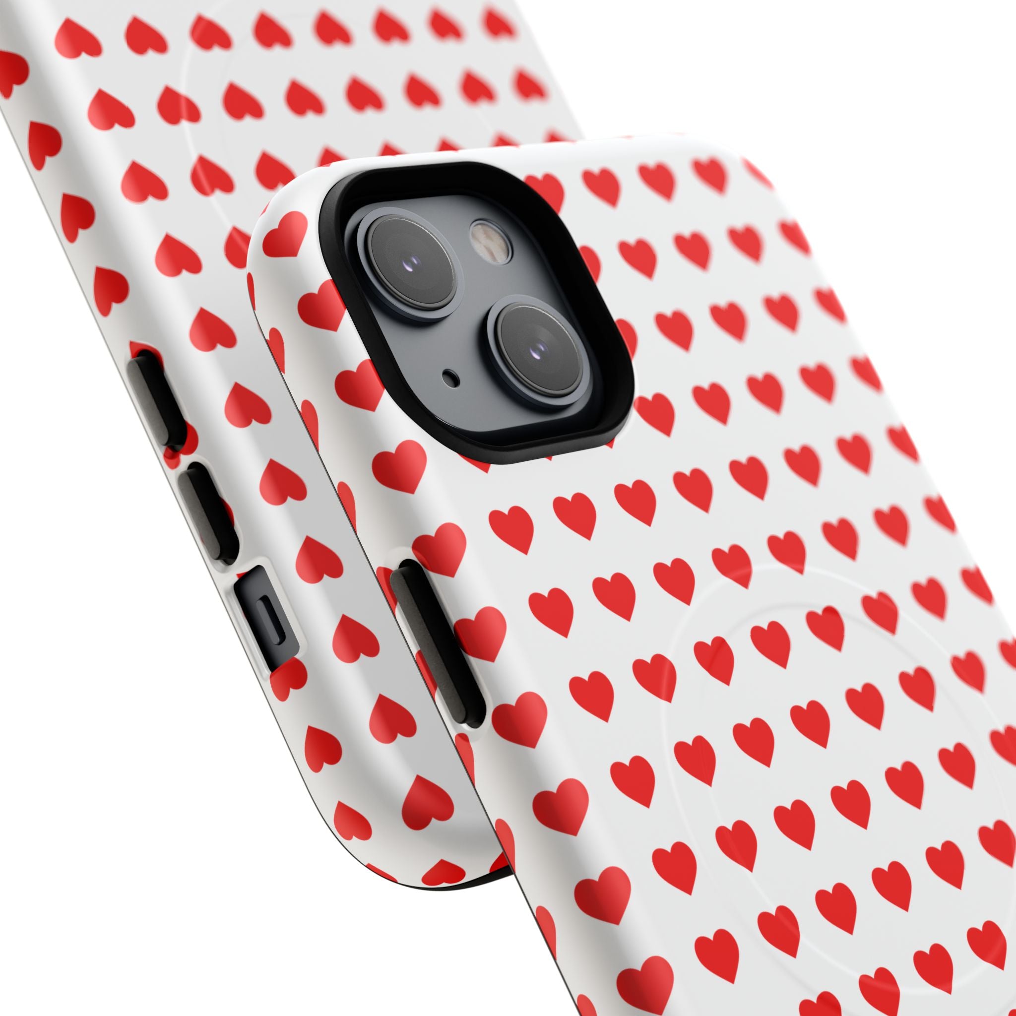 Heart Pattern Phone Case, Tough Magnetic Case, Cute Phone Cover, Valentine Gift, Stylish Accessory