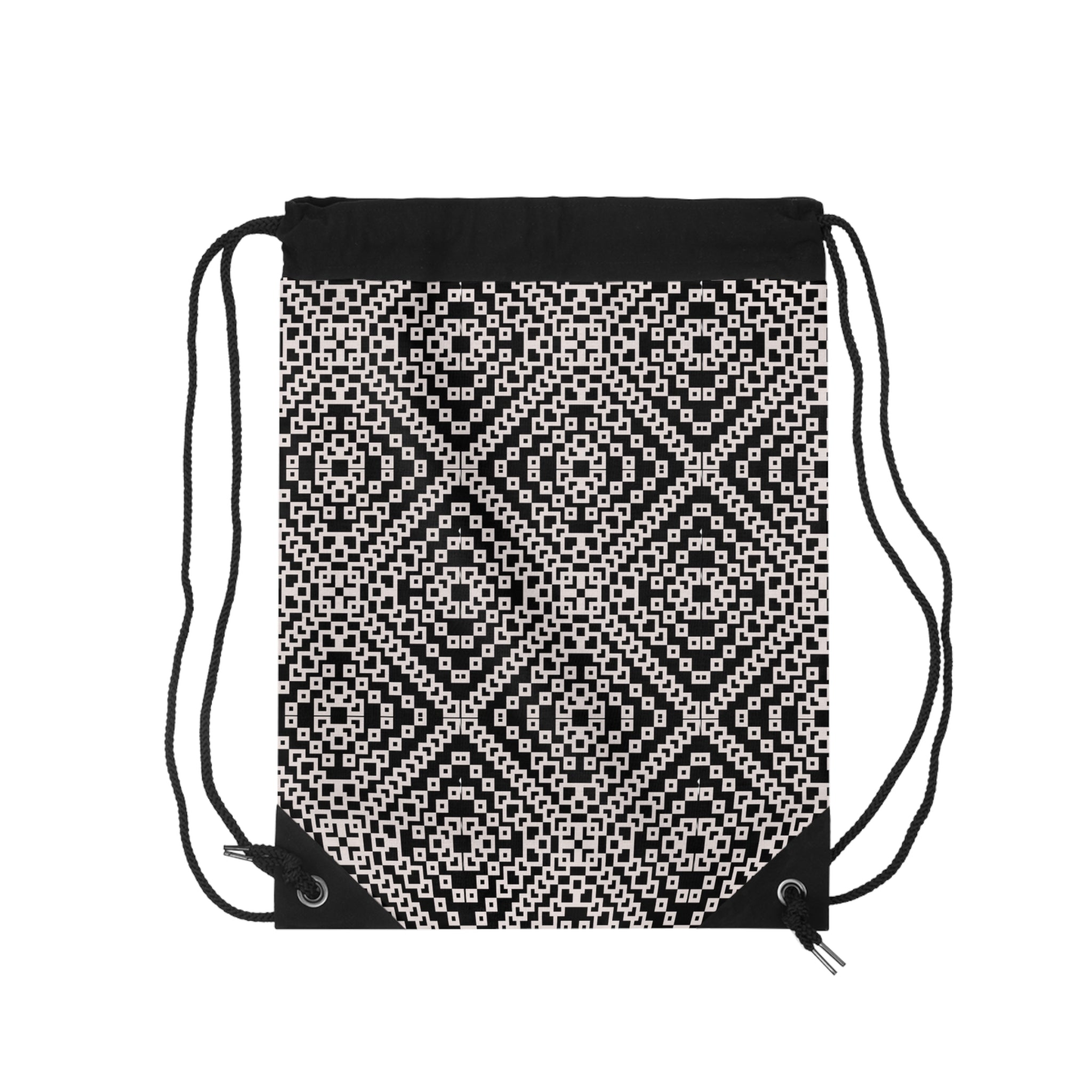 Chic Geometric Drawstring Bag, Stylish Gym Sack, Modern Tote, Ethnic Pattern Backpack, Trendy Travel Storage