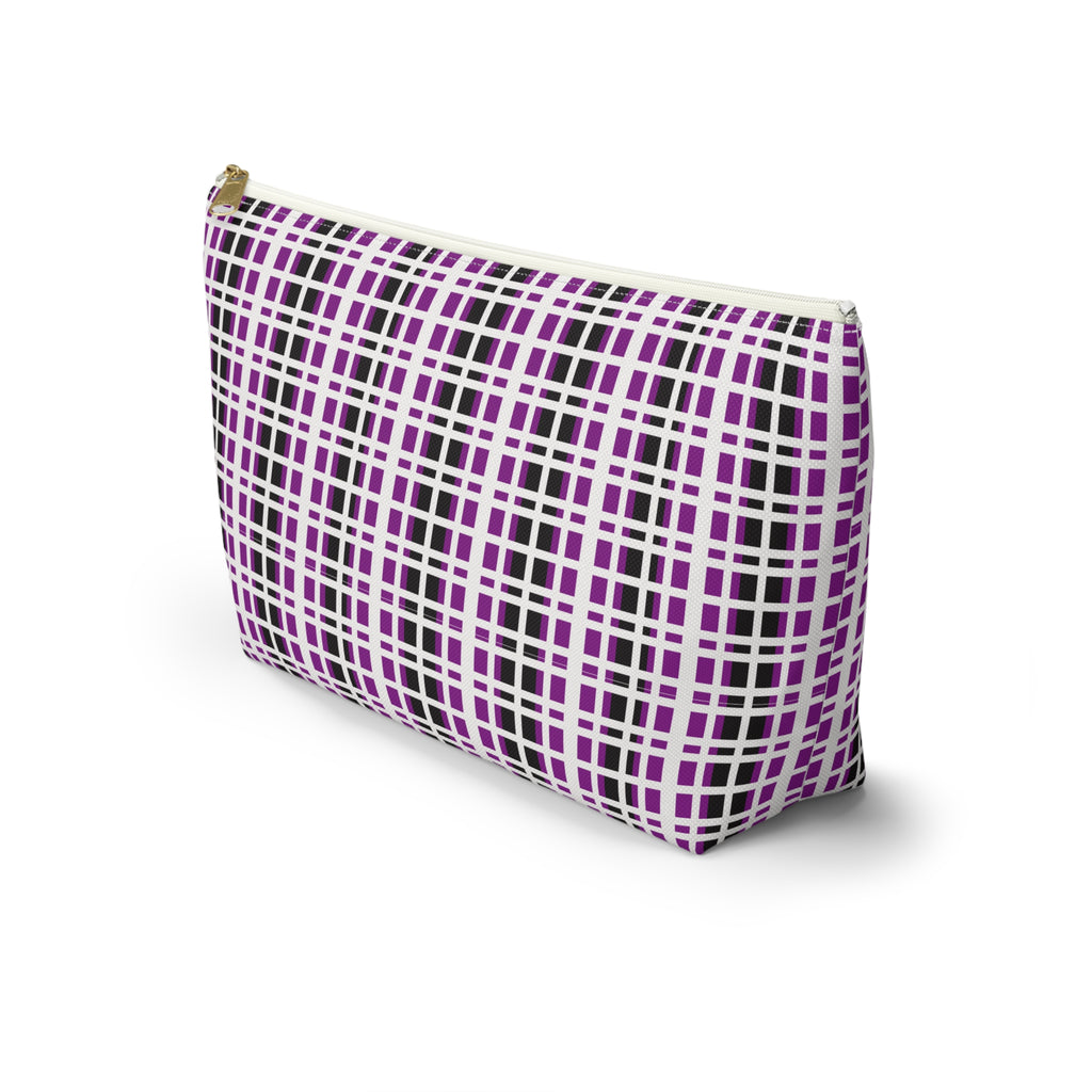 Purple Checkered Accessory Pouch | Makeup Bag, Toiletry Organizer, Travel Clutch, Gift for Her, Stylish Storage