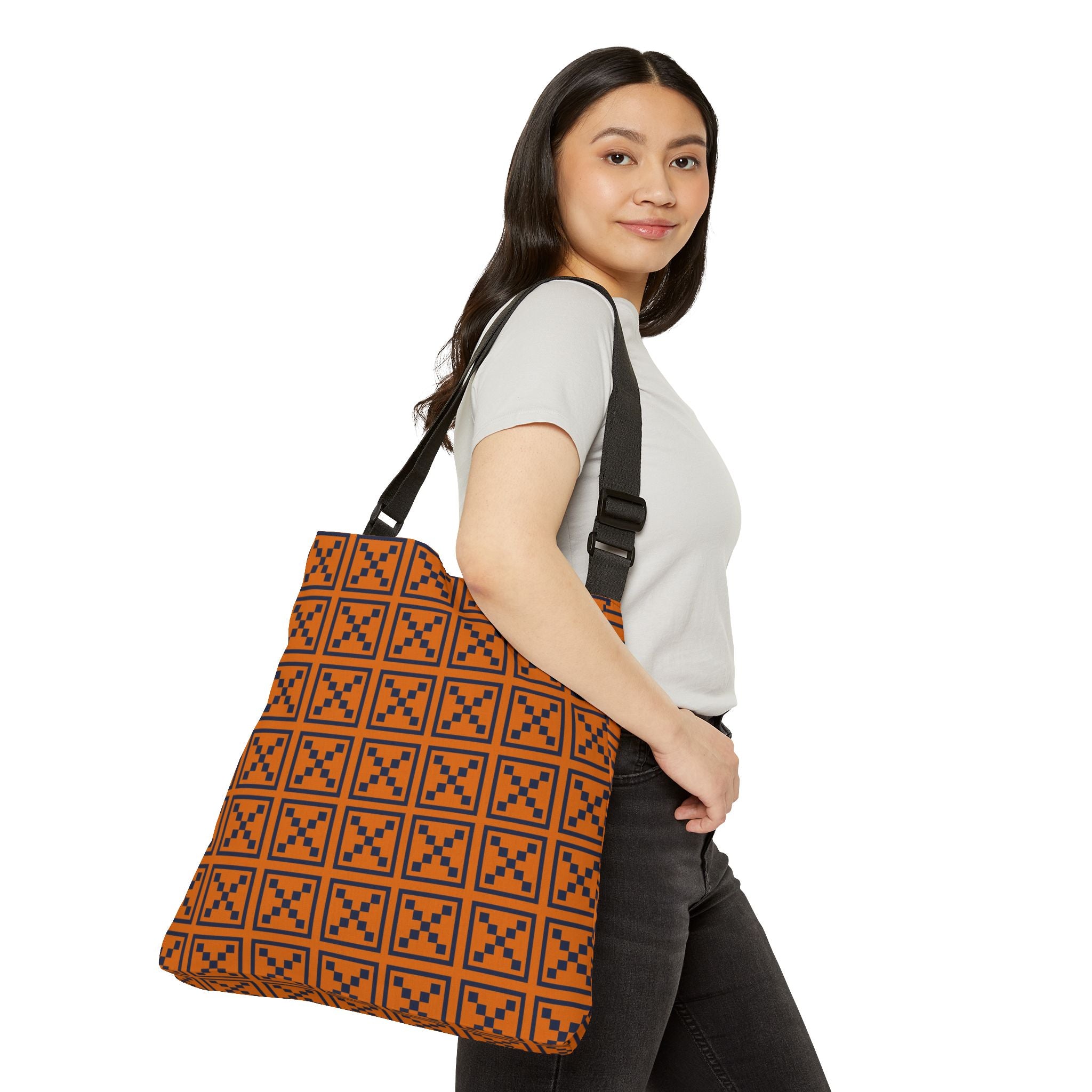 Stylish Adjustable Tote Bag, Trendy Cross-Patterned Bag, Everyday Canvas Tote, Perfect for Shopping, Eco-Friendly Gift Idea