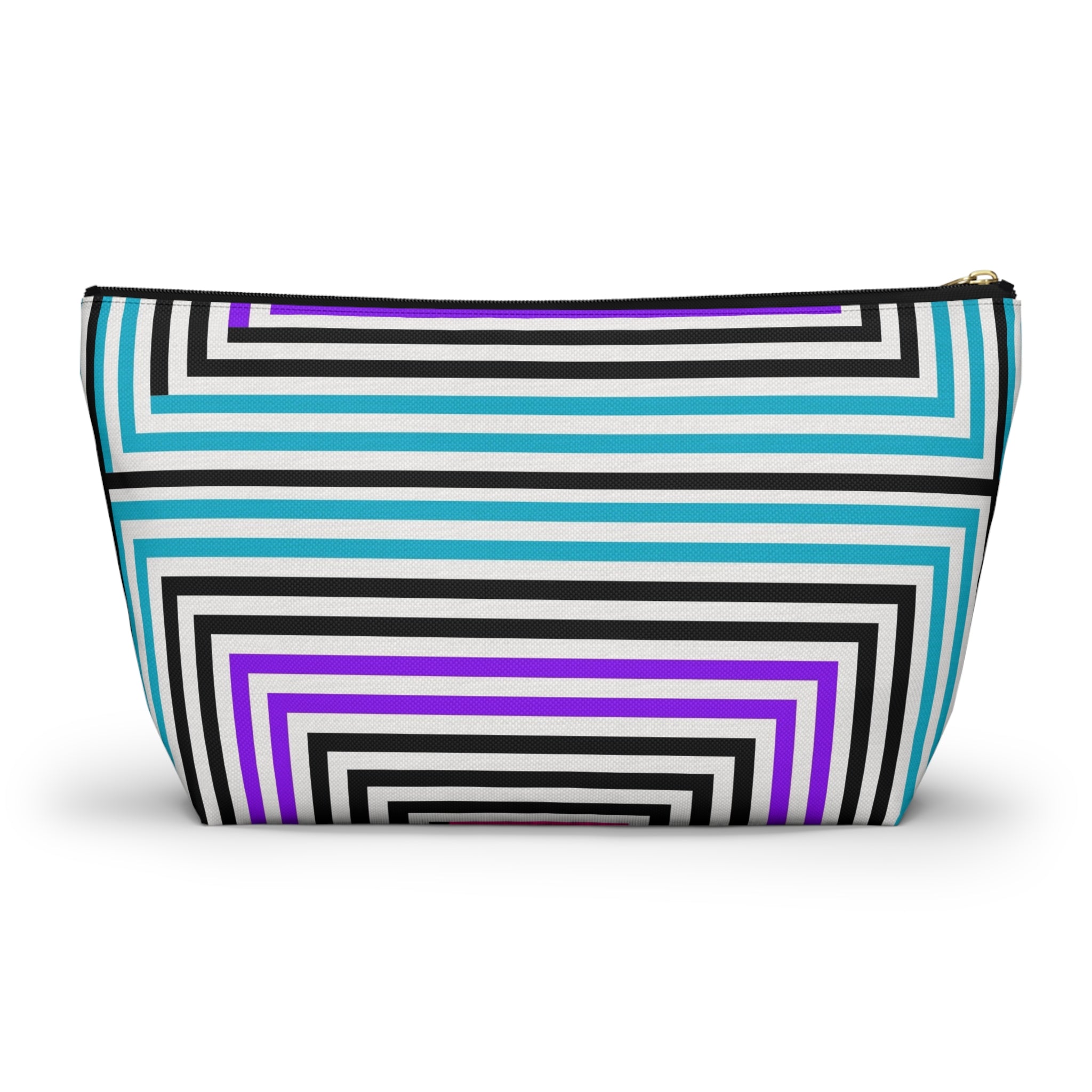 Vibrant Striped Accessory Pouch - Colorful Makeup Bag, Travel Organizer, Stylish Pencil Case, Gift for Her, Modern Clutch