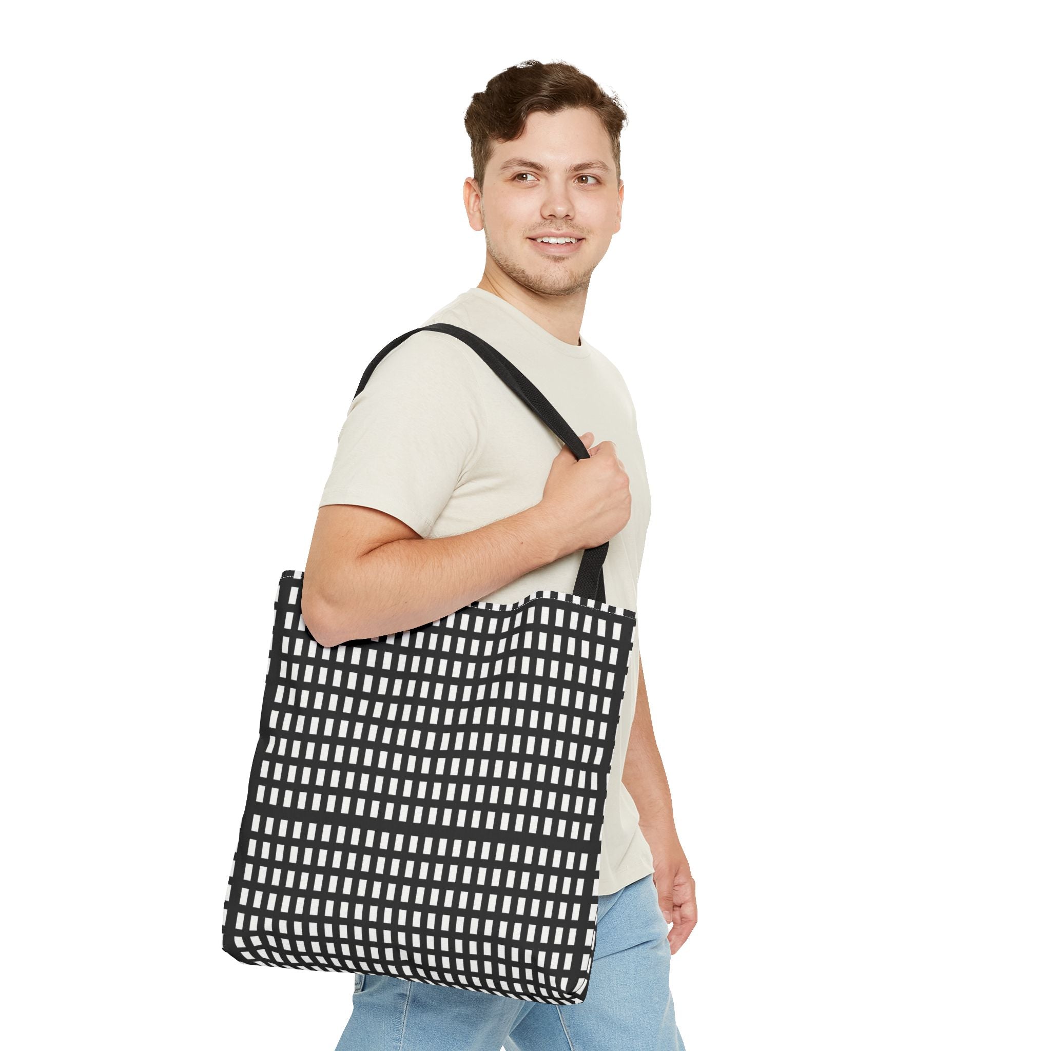 Stylish Geometric Tote Bag, Modern Shopper, Beach Bag, Gift for Her, Eco-Friendly Grocery Bag, Art Print Handbag