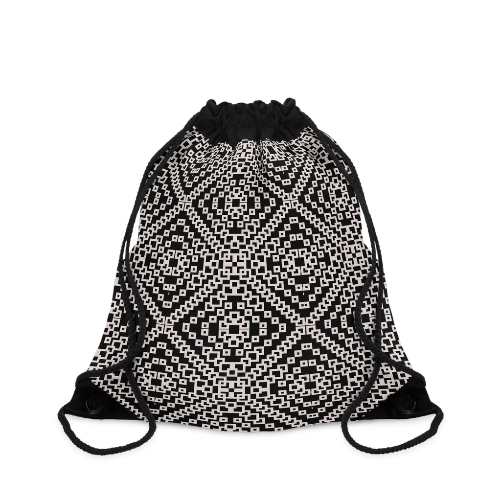 Chic Geometric Drawstring Bag, Stylish Gym Sack, Modern Tote, Ethnic Pattern Backpack, Trendy Travel Storage