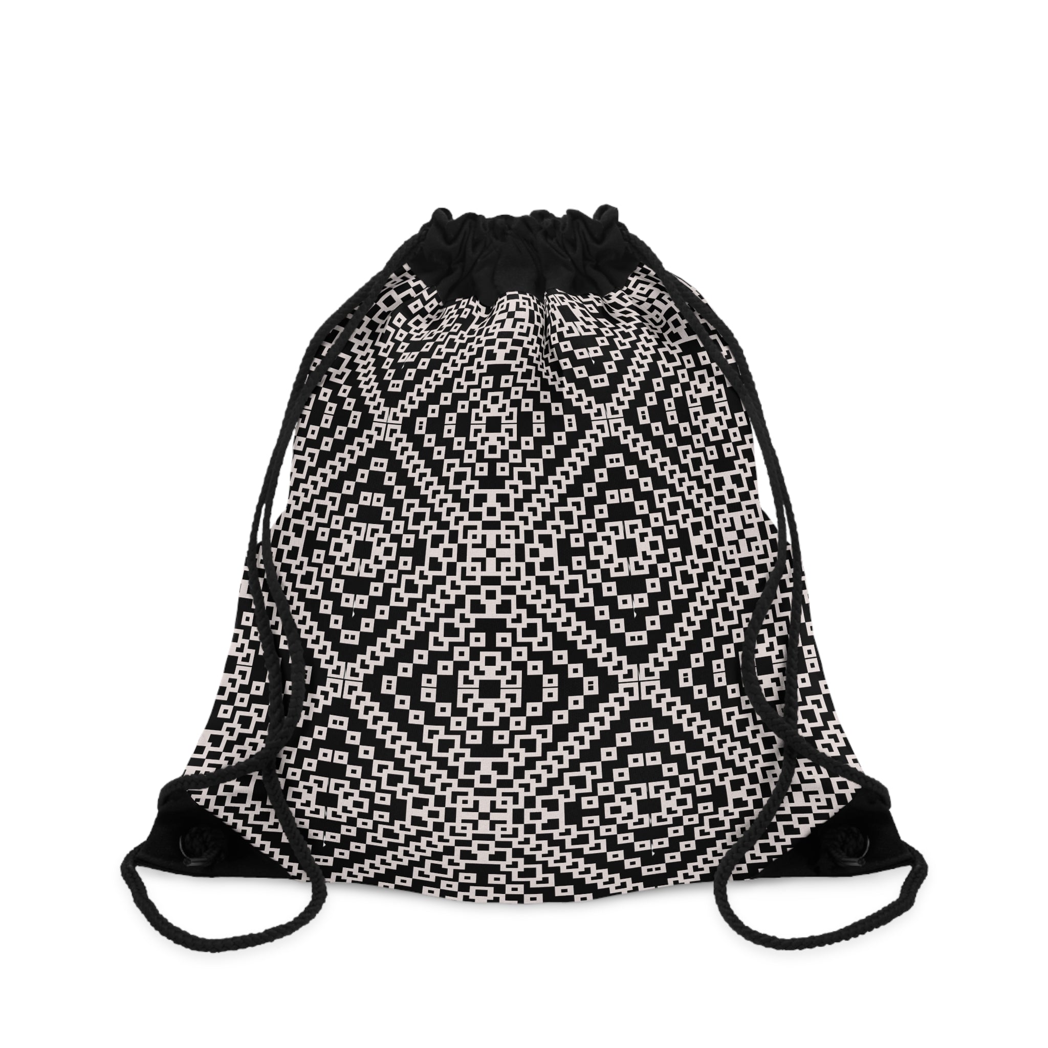Chic Geometric Drawstring Bag, Stylish Gym Sack, Modern Tote, Ethnic Pattern Backpack, Trendy Travel Storage