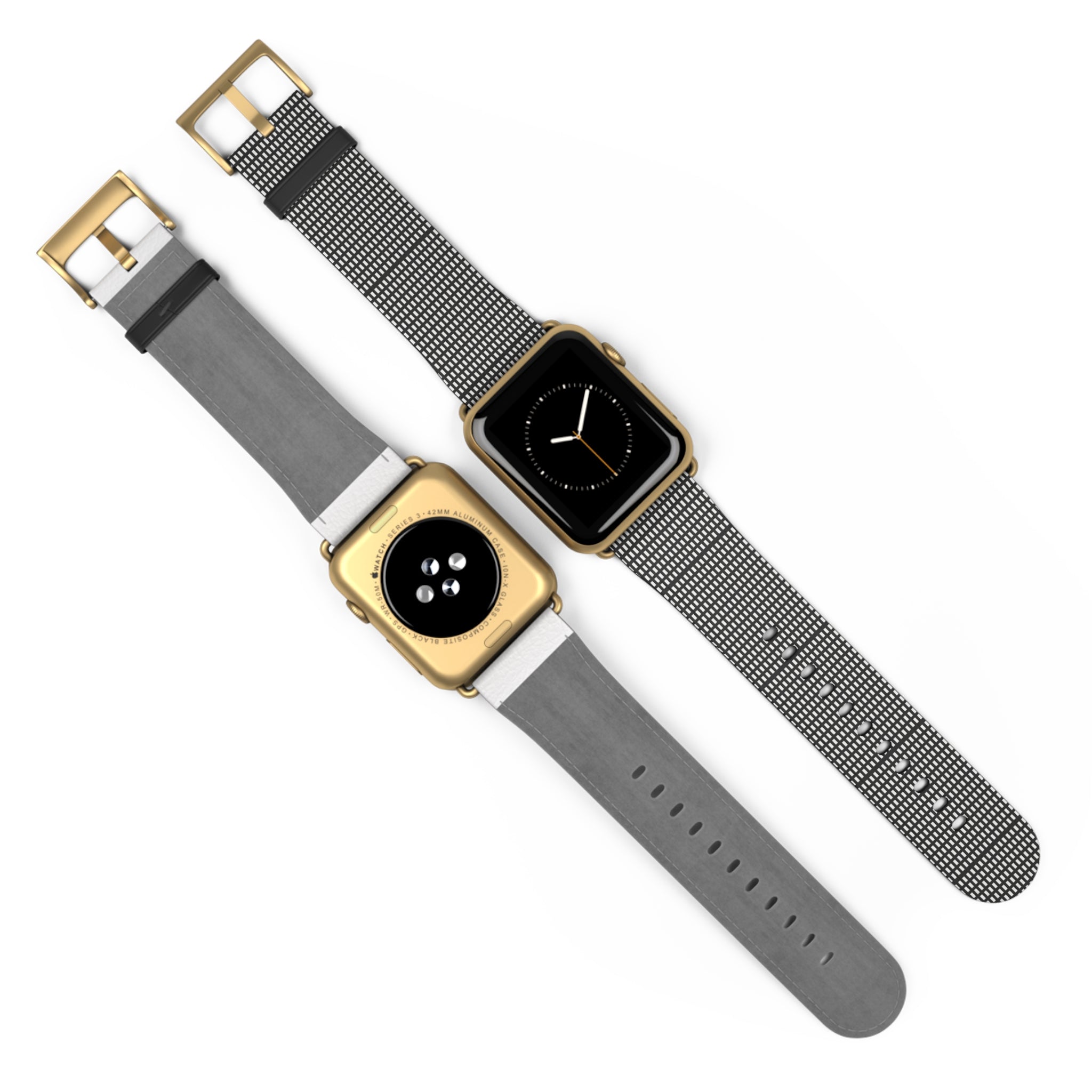 Stylish Black Checkered Watch Band, Modern Accessories, Fitness Trackers, Gift for Him or Her, Apple Watch, Fashionable Wristband