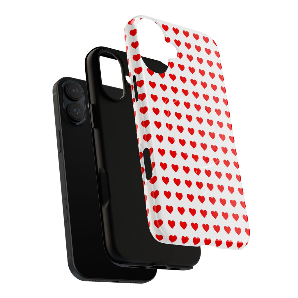Heart Pattern Phone Case, Tough Magnetic Case, Cute Phone Cover, Valentine Gift, Stylish Accessory