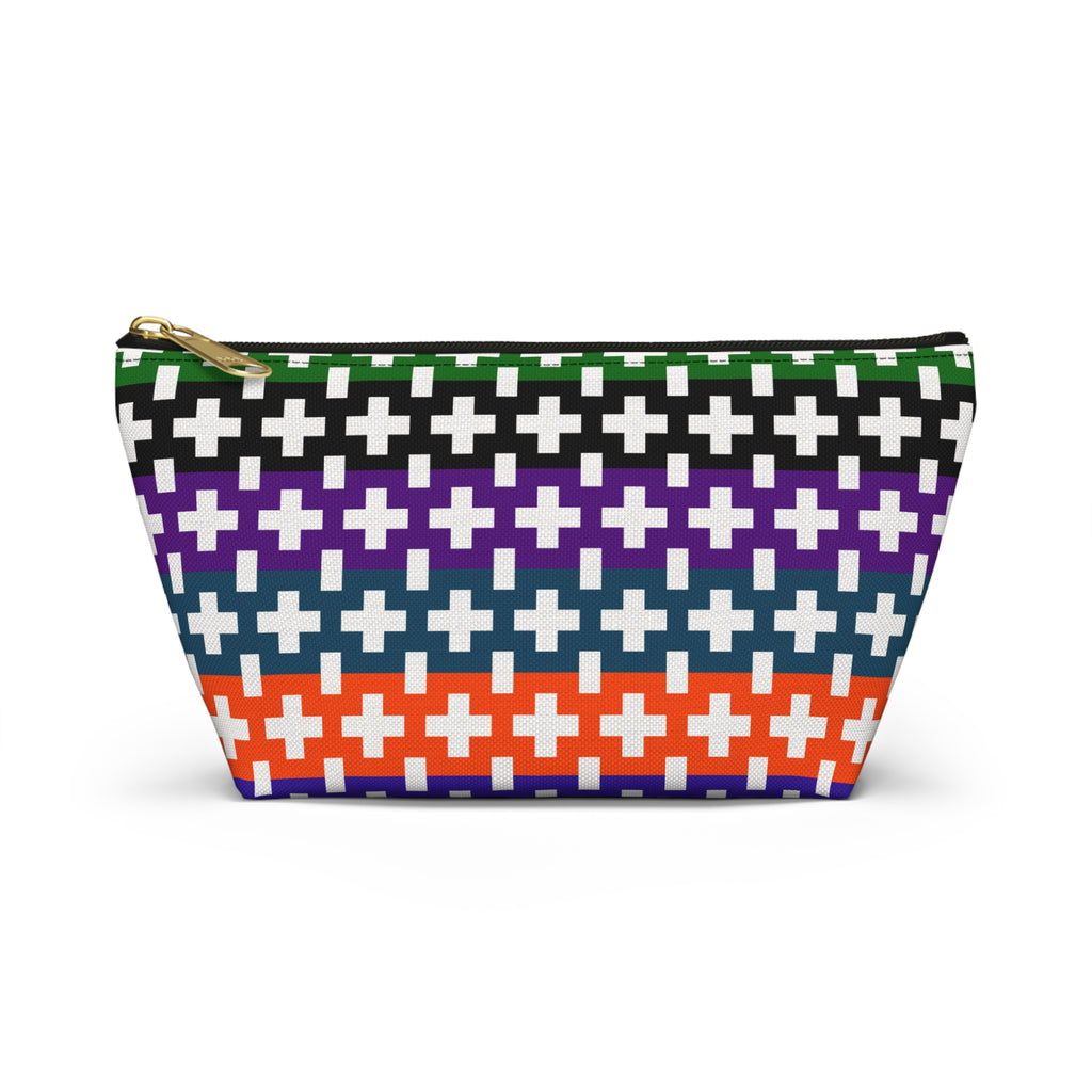 Colorful Geometric Accessory Pouch, Cosmetic Bag, Travel Organizer, Pencil Case, Gifts for Her, Bright Pattern