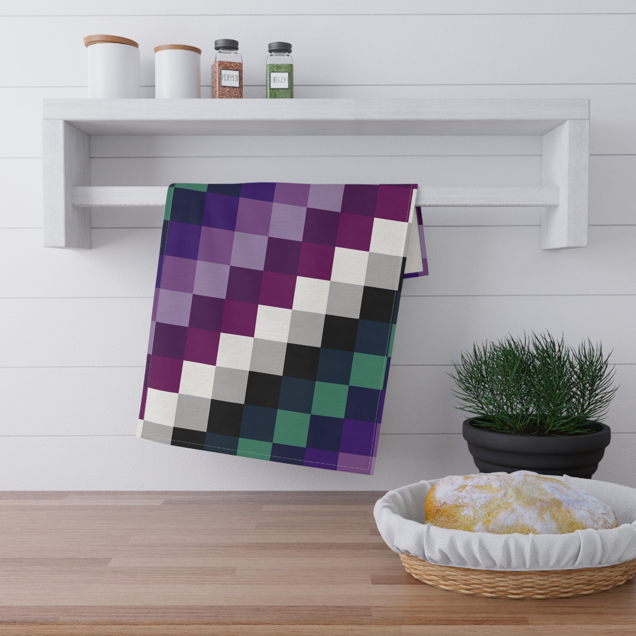 Chic Gradient Tea Towels, Modern Kitchen Decor, Colorful Dish Towels, Purple and Teal Kitchen Towels, Stylish Home Accessories