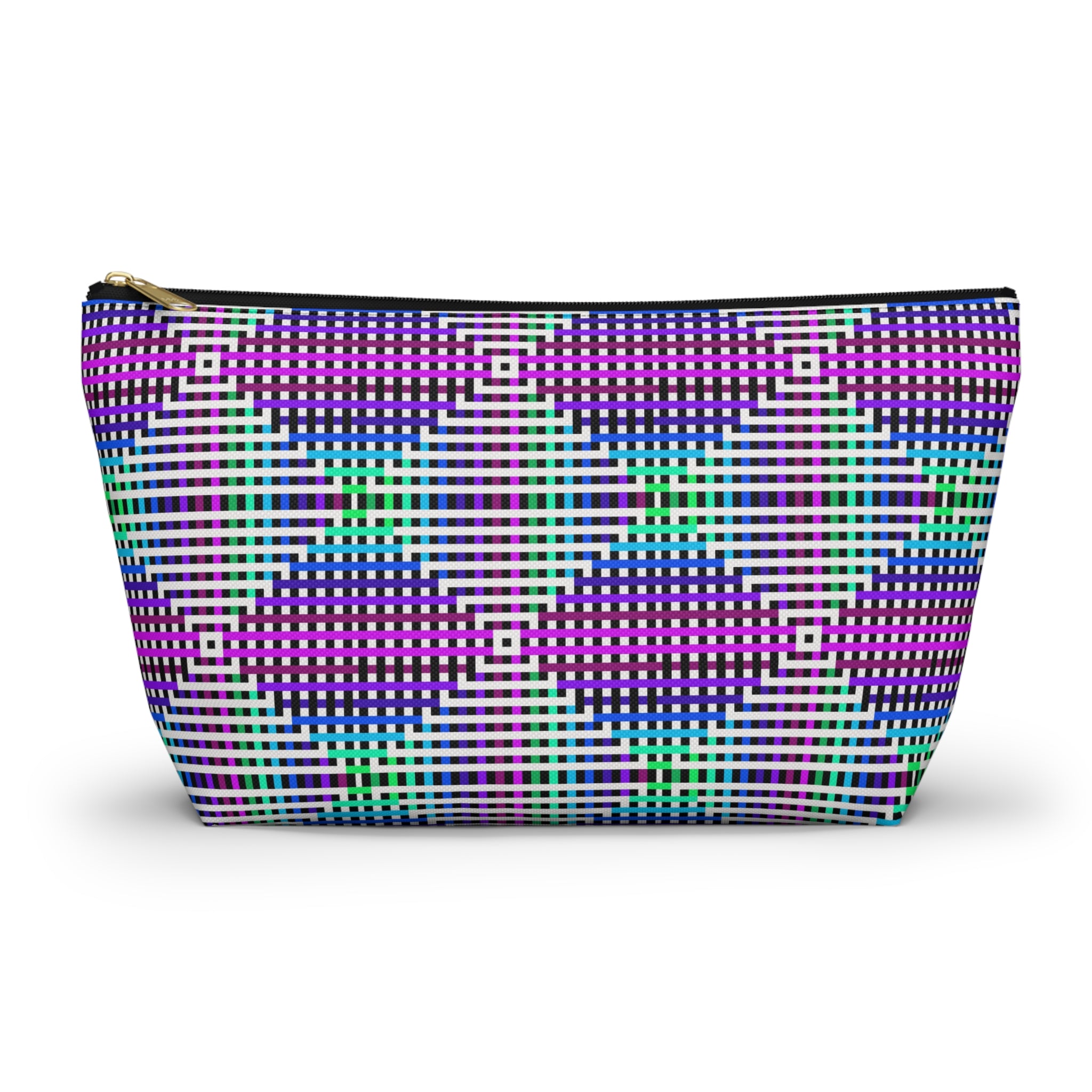 Colorful Geometric Accessory Pouch, Makeup Bag, Travel Organizer, Pencil Case, Gift for Her, Fun Geometric Pattern