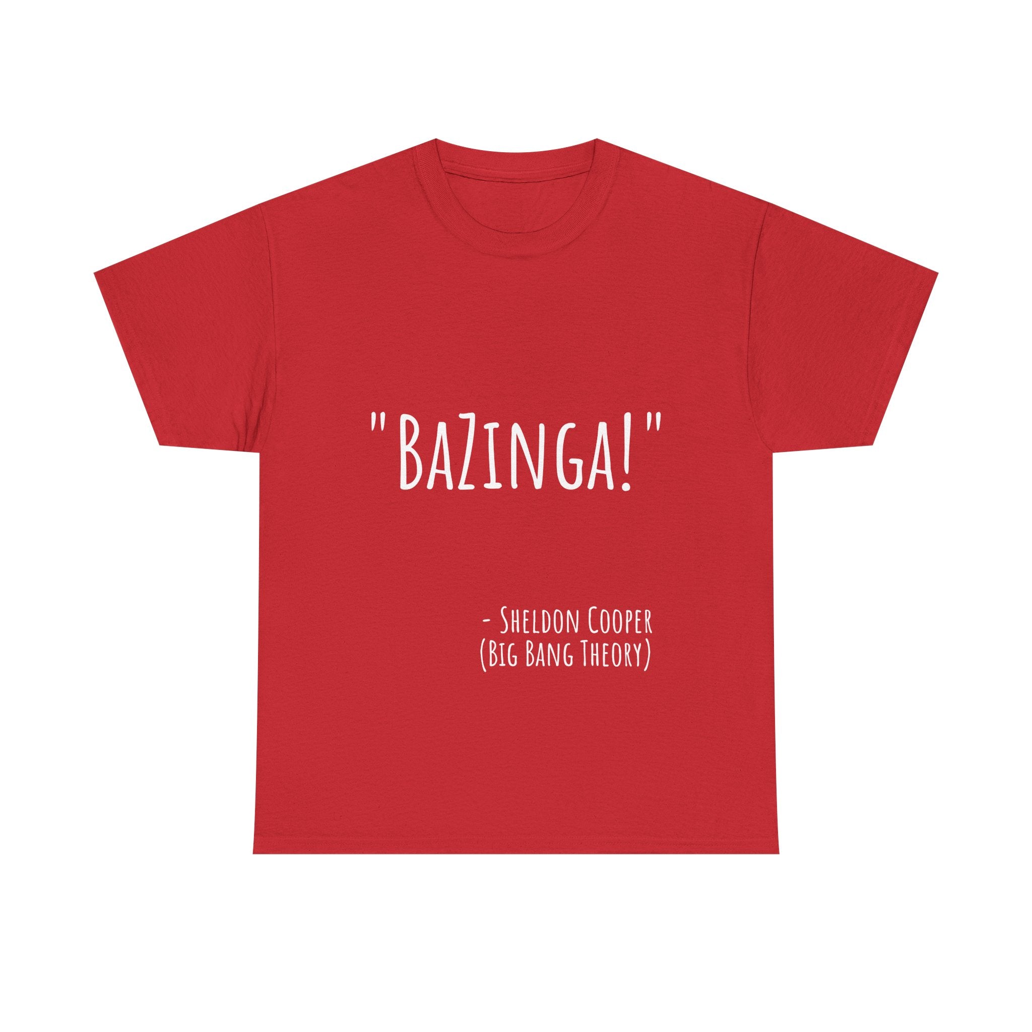 Bazinga! Unisex Cotton Tee - Fun Graphic T-Shirt for Big Bang Theory Fans, Gift for Birthdays, Casual Wear, Nerd Culture Apparel