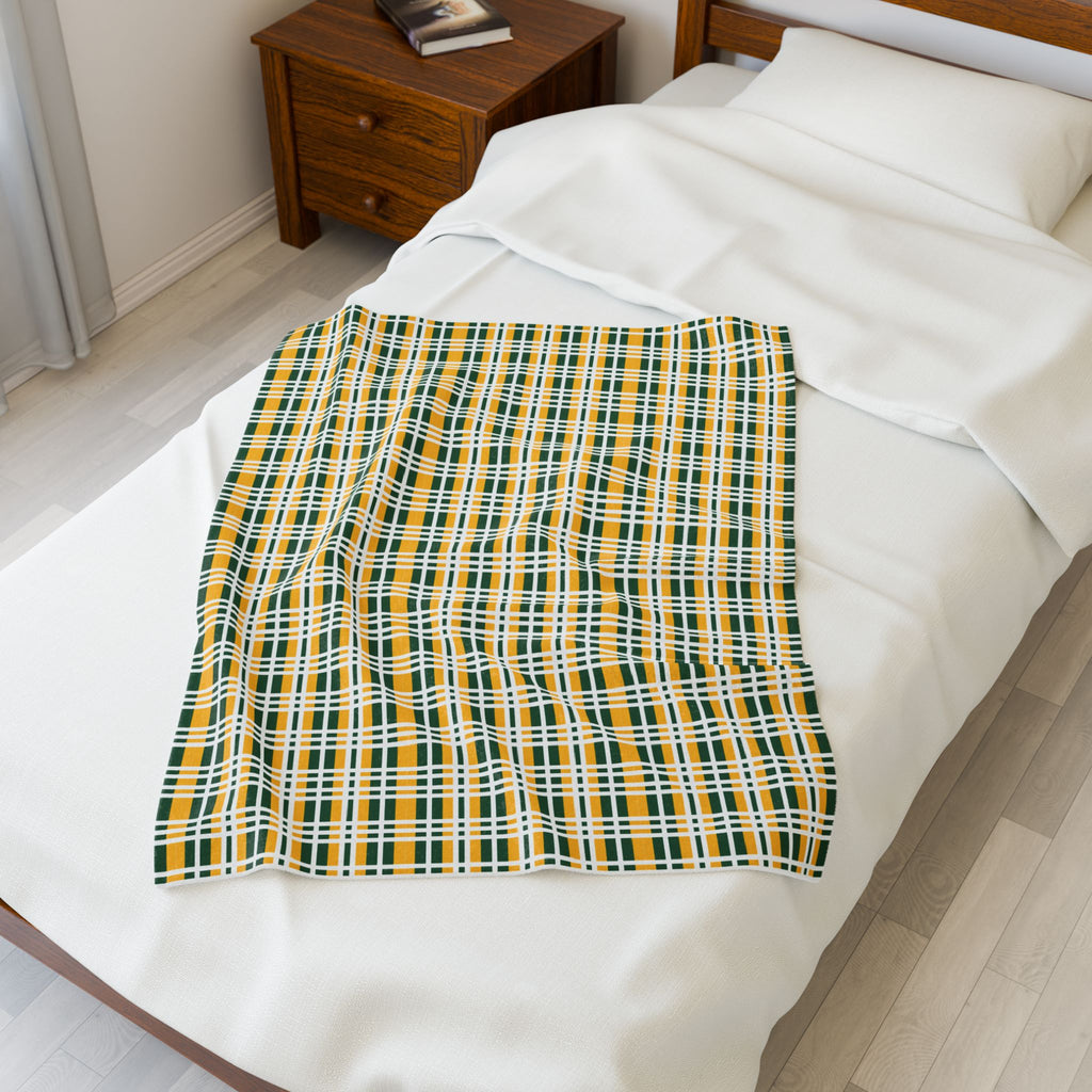Cozy Velveteen Plush Blanket for GMU Fans, Soft Throw, Year-Round Comfort, Holiday Gift, Home Decor, Warm Lounge Essential