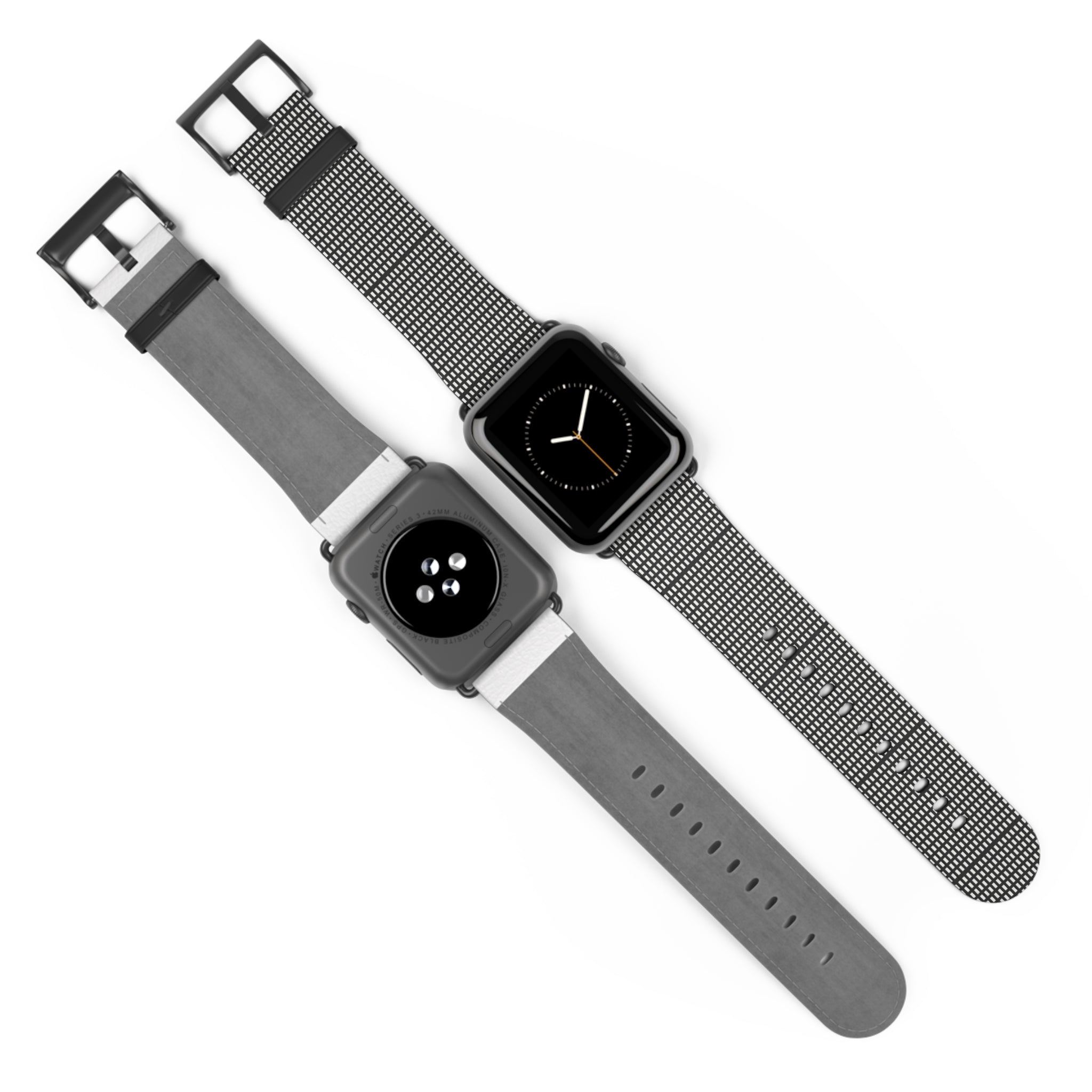 Stylish Black Checkered Watch Band, Modern Accessories, Fitness Trackers, Gift for Him or Her, Apple Watch, Fashionable Wristband