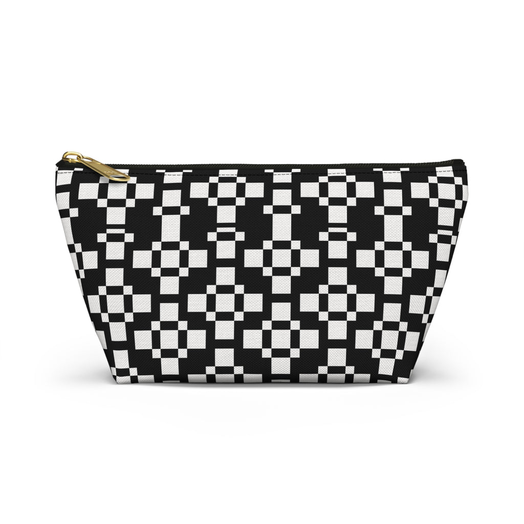 Chic Geometric Accessory Pouch - Minimalist Black and White Makeup Bag, Travel Organizer, Gift for Her, Daily Essentials Case, Stylish [...]