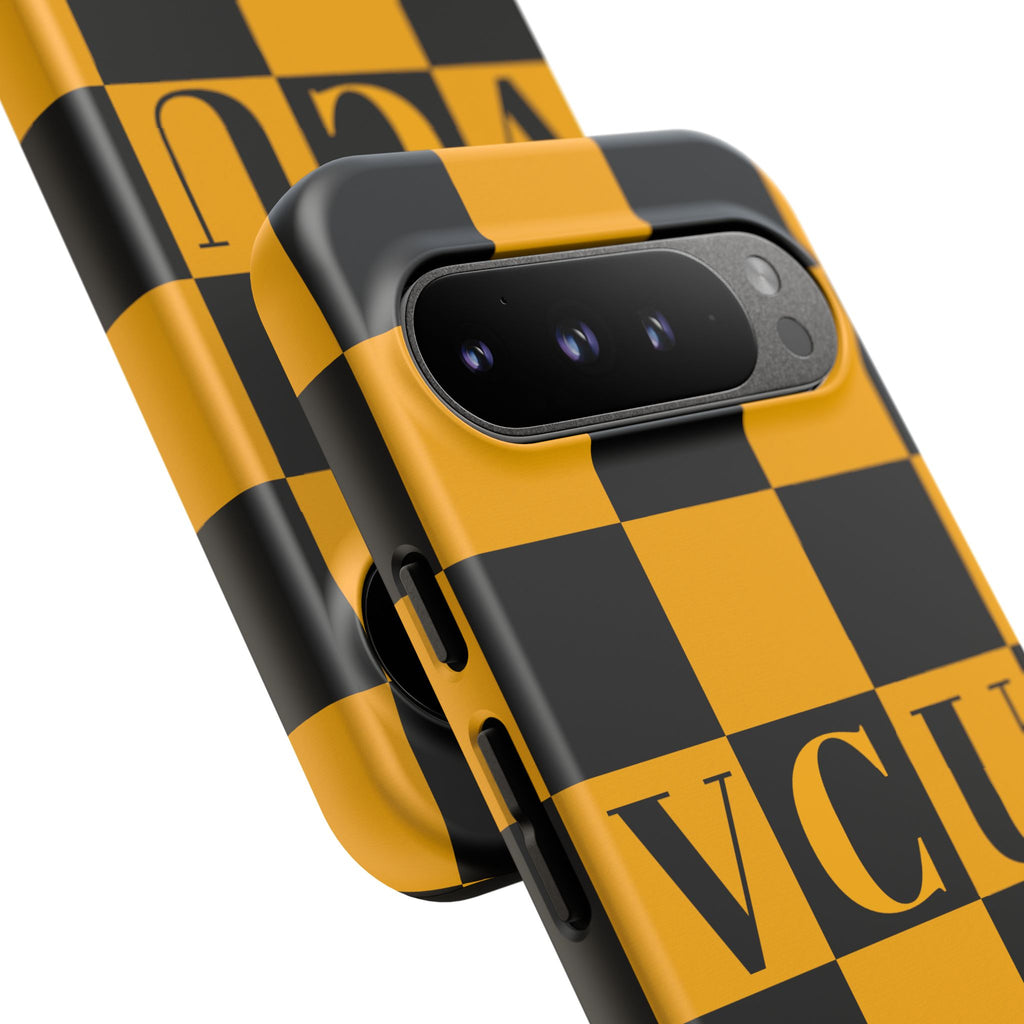 VCU Checkered Phone Case, Tough Cases for VCU Fans, College Student Gear, Sports Team Accessory, Unique Gift Idea