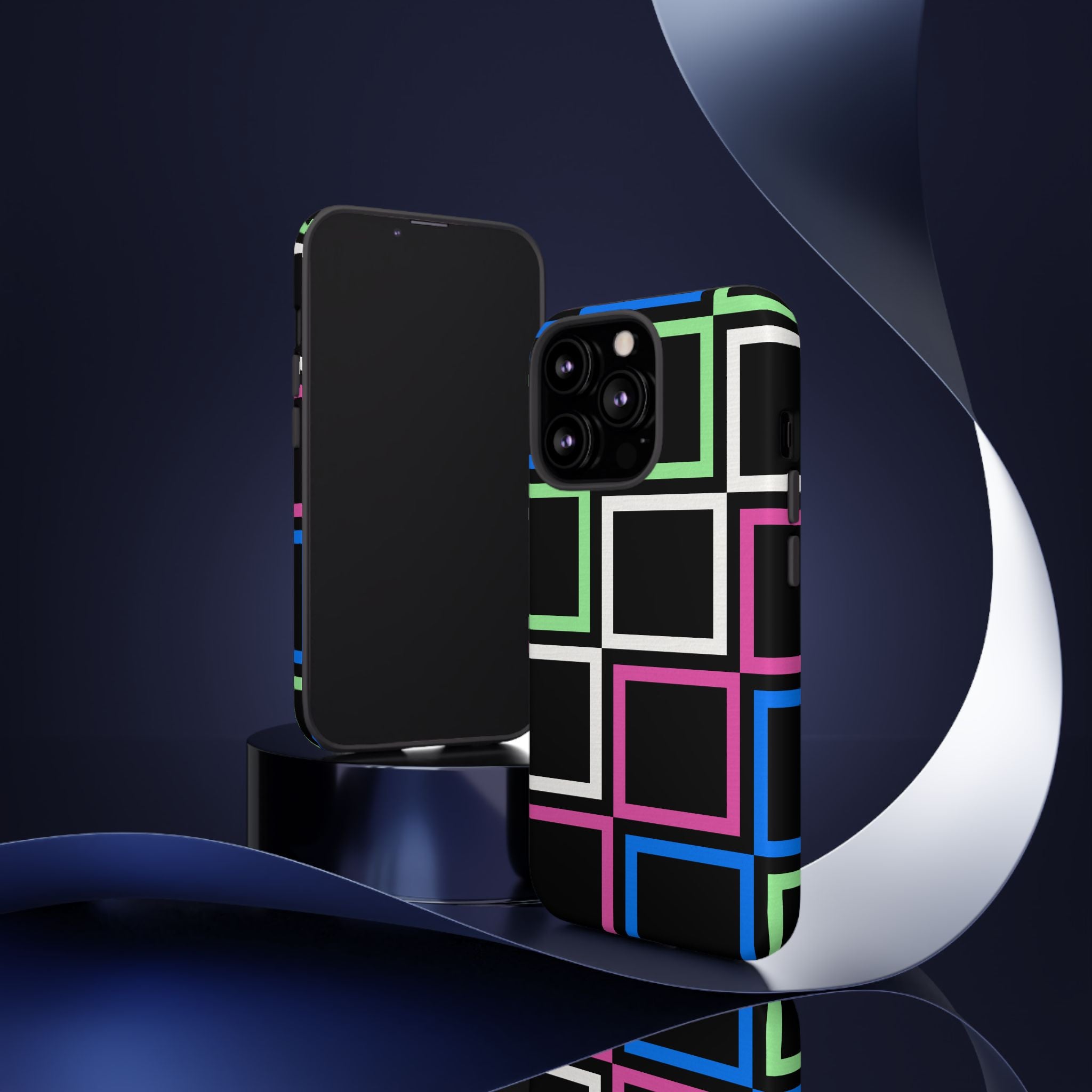 Colorful Geometric Phone Case - Tough Cases, Durable Cover, Stylish Accessory, Gift for Her, Tech Lover