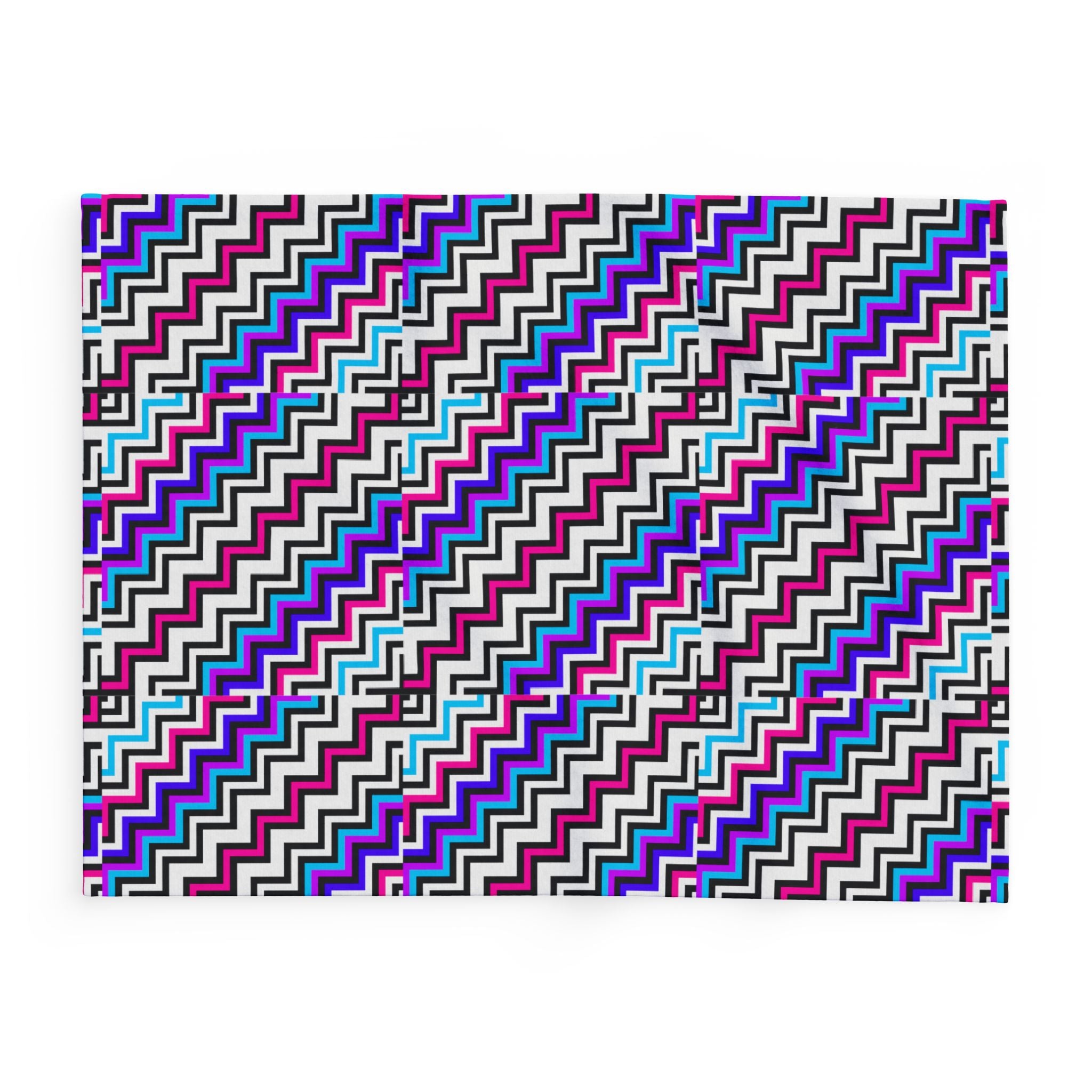 Colorful Zigzag Arctic Fleece Blanket - Cozy Throw for Home Decor, Gift, Indoor/Outdoor Use, Vibrant Bedding, Warm Layer