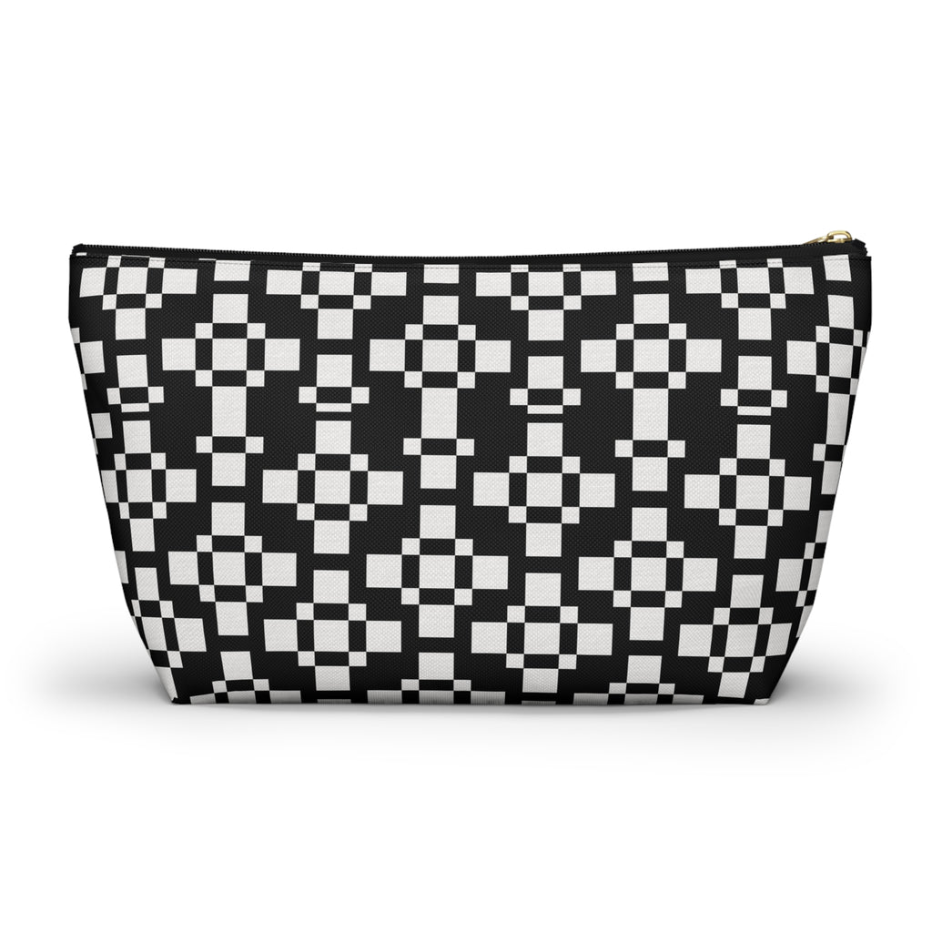 Chic Geometric Accessory Pouch - Minimalist Black and White Makeup Bag, Travel Organizer, Gift for Her, Daily Essentials Case, Stylish [...]