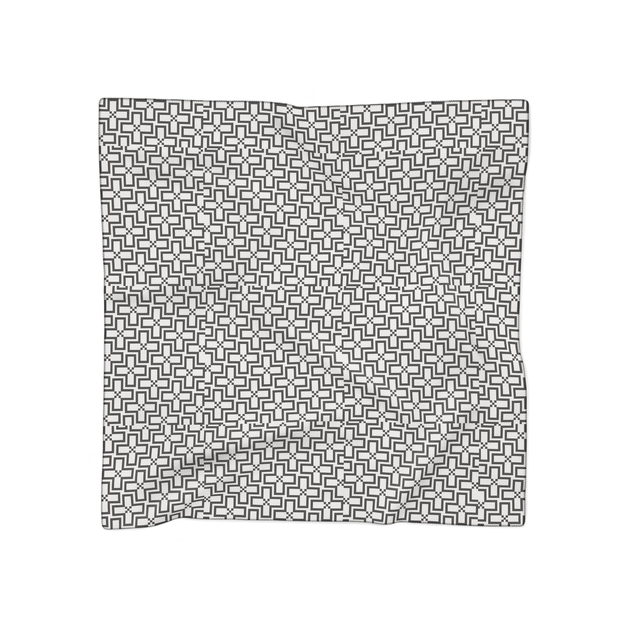 Chic Geometric Poly Scarf, Fashion Accessory, Statement Scarf, Elegant Gift, Modern Wrap, Lightweight Neckwear