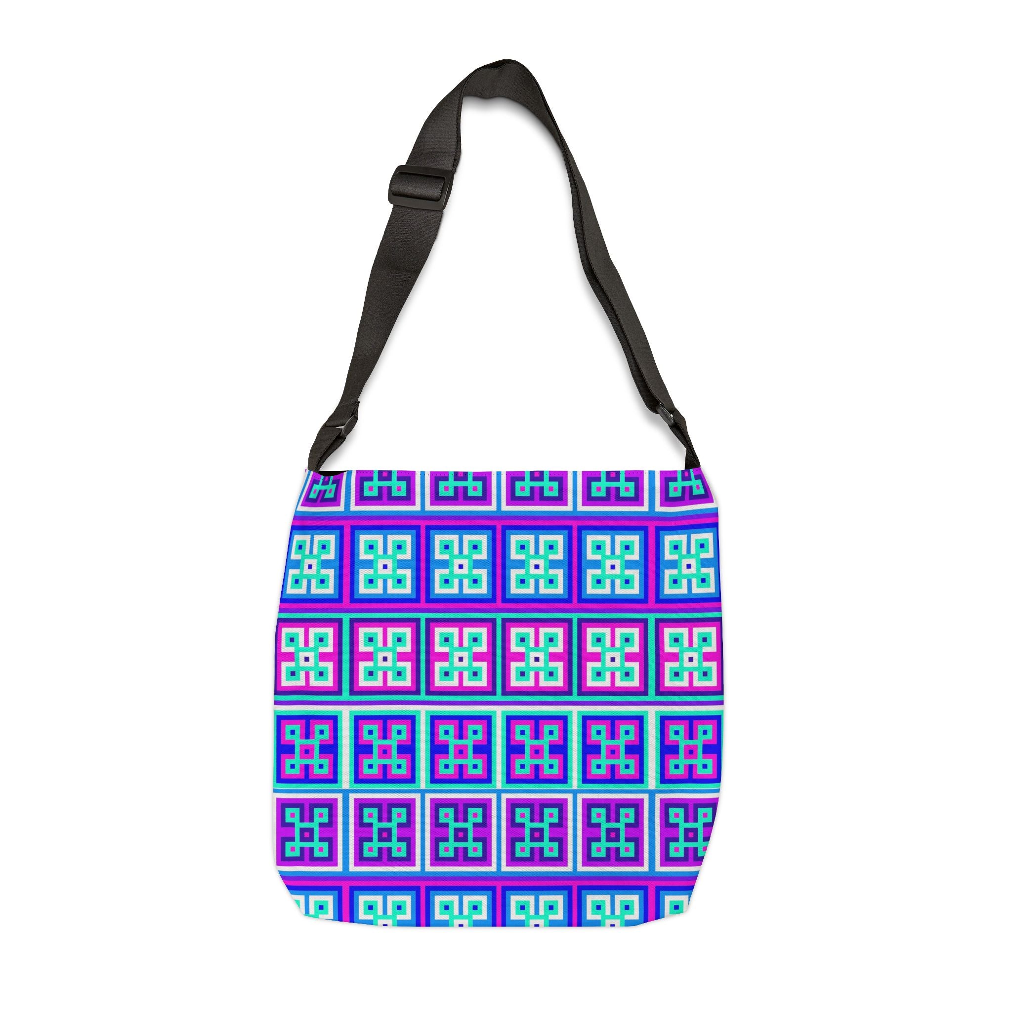 Vibrant Geometric Adjustable Tote Bag, Stylish Bag, Everyday Tote, Eco-Friendly Bag, Shopping Tote, Gift for Her