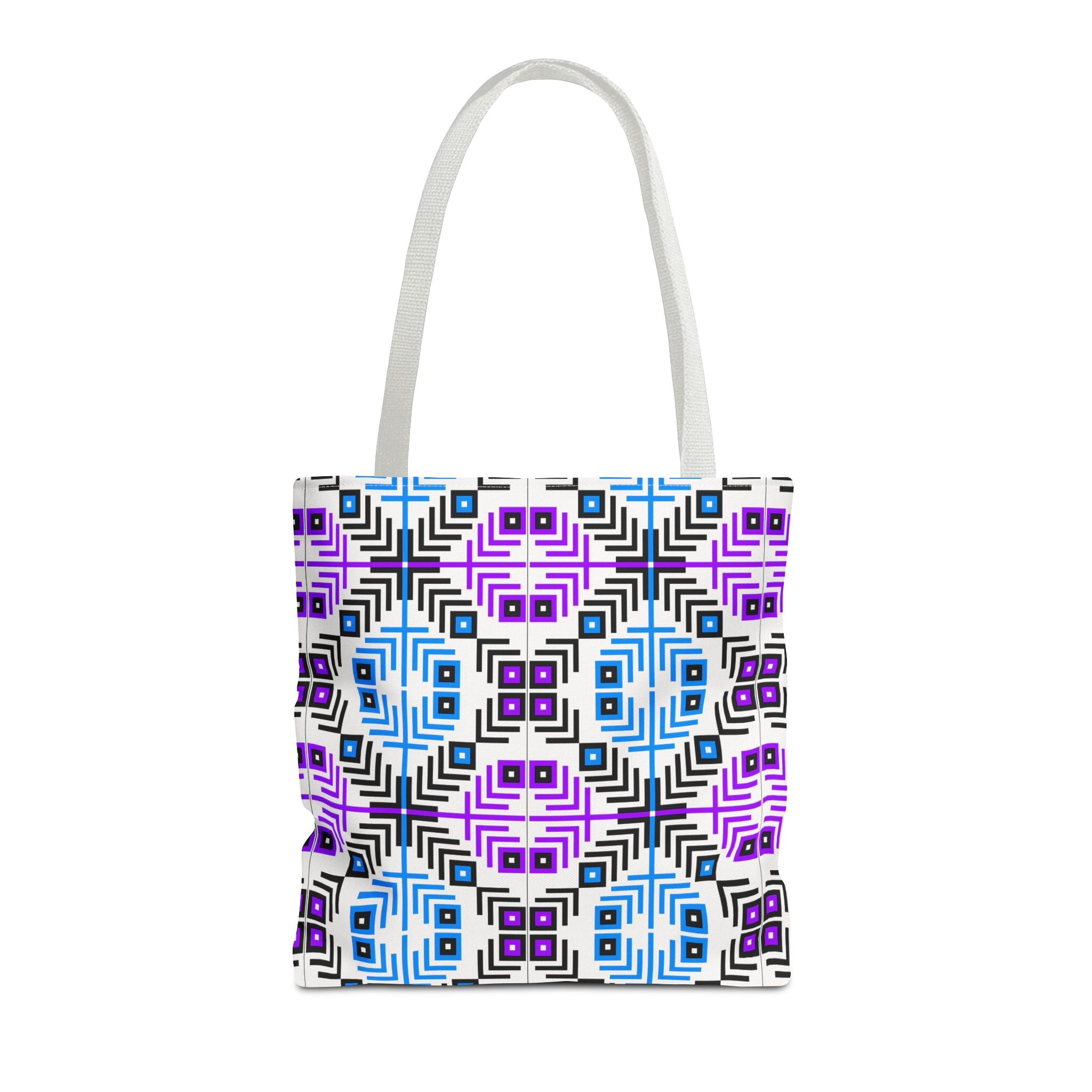 Colorful Geometric Tote Bag for Everyday Use, Shopping, Travel, Beach, Gym Tote, Gift for Her, Stylish Hot Pink & Blue Pattern