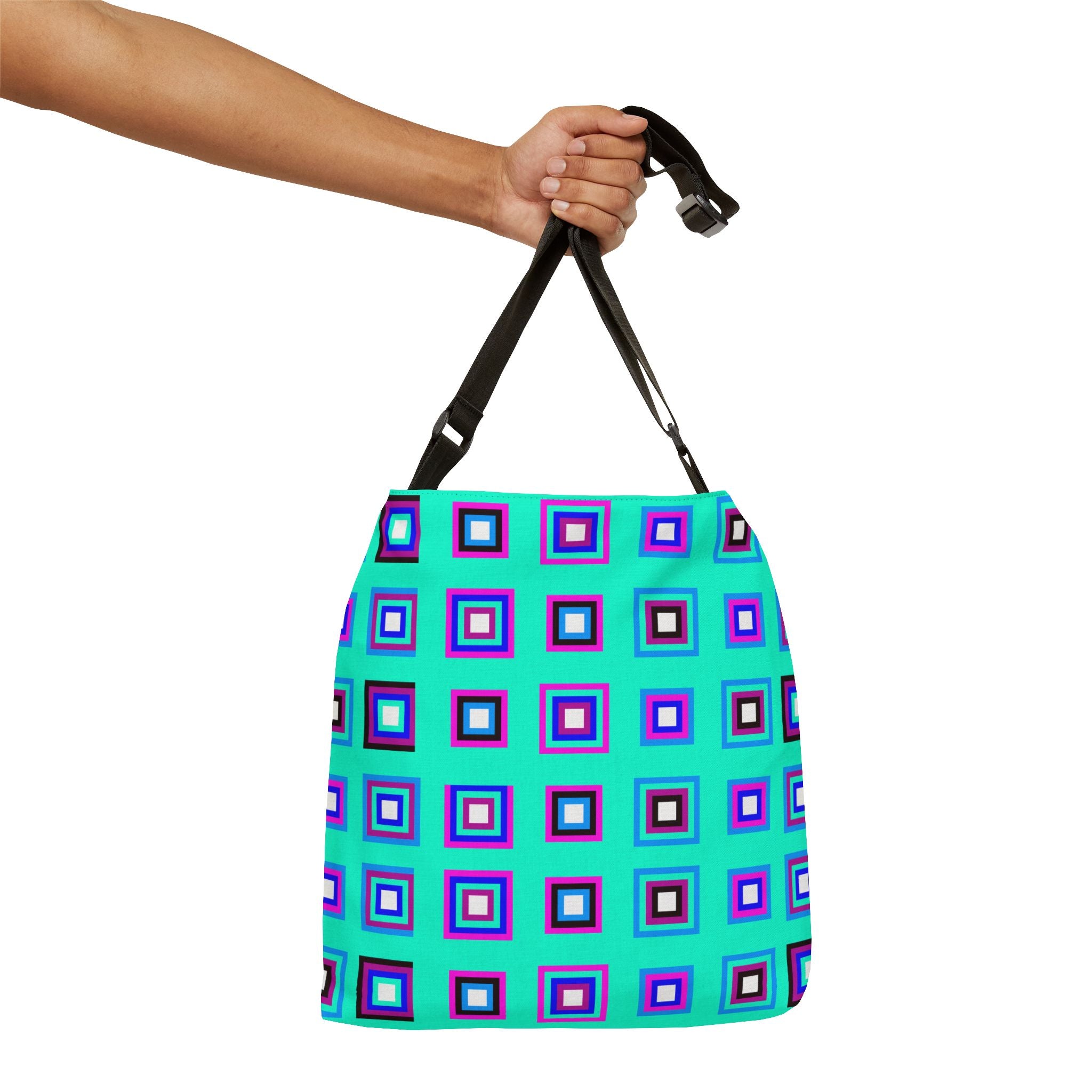 Vibrant Geometric Adjustable Tote Bag for Everyday Use, Shopping, Beach, Gym, Travel, Gift