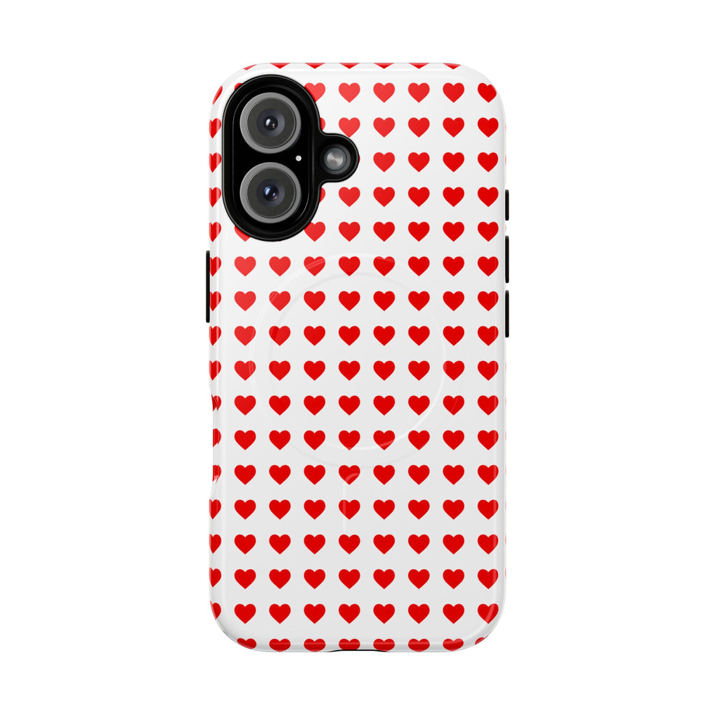 Heart Pattern Phone Case, Tough Magnetic Case, Cute Phone Cover, Valentine Gift, Stylish Accessory