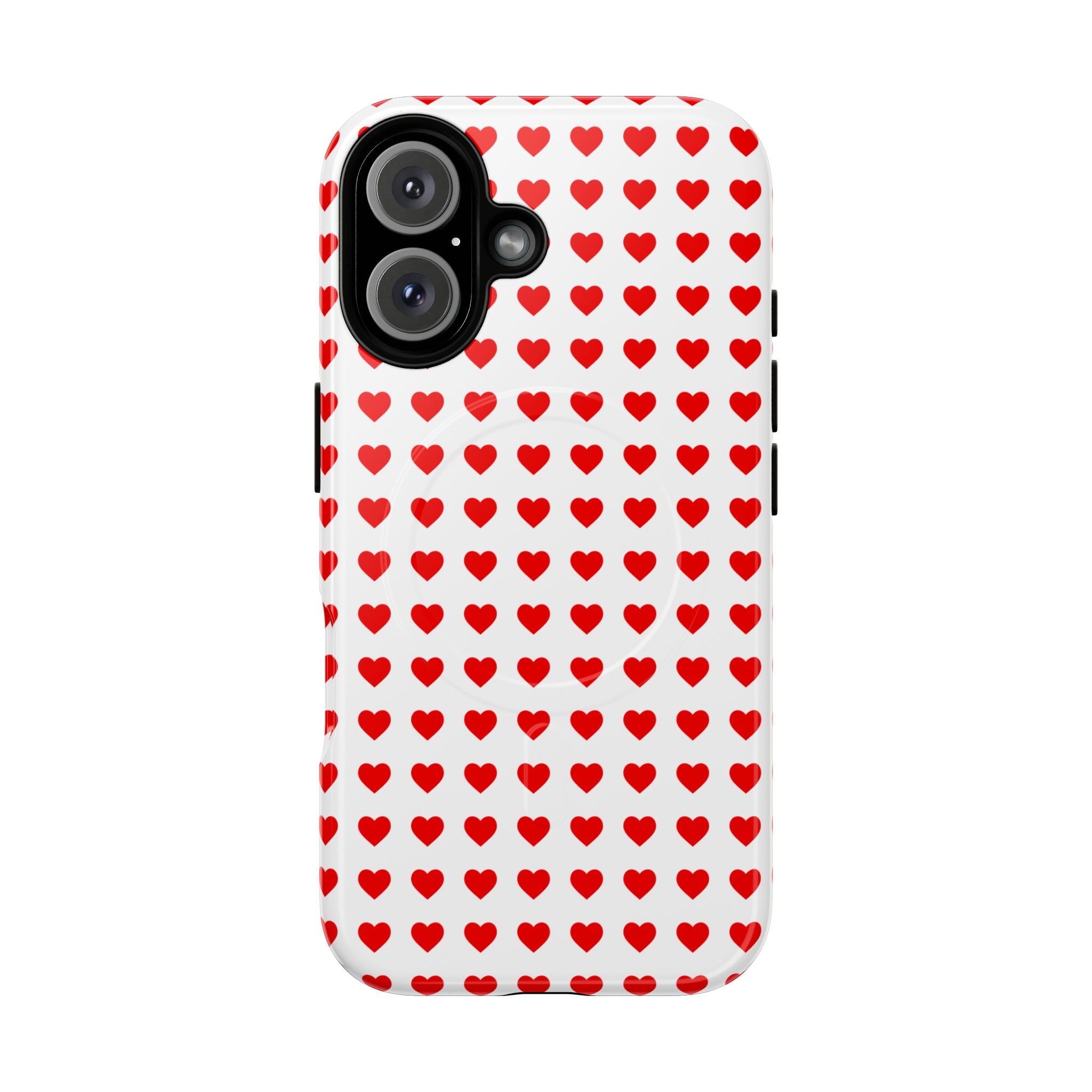 Heart Pattern Phone Case, Tough Magnetic Case, Cute Phone Cover, Valentine Gift, Stylish Accessory