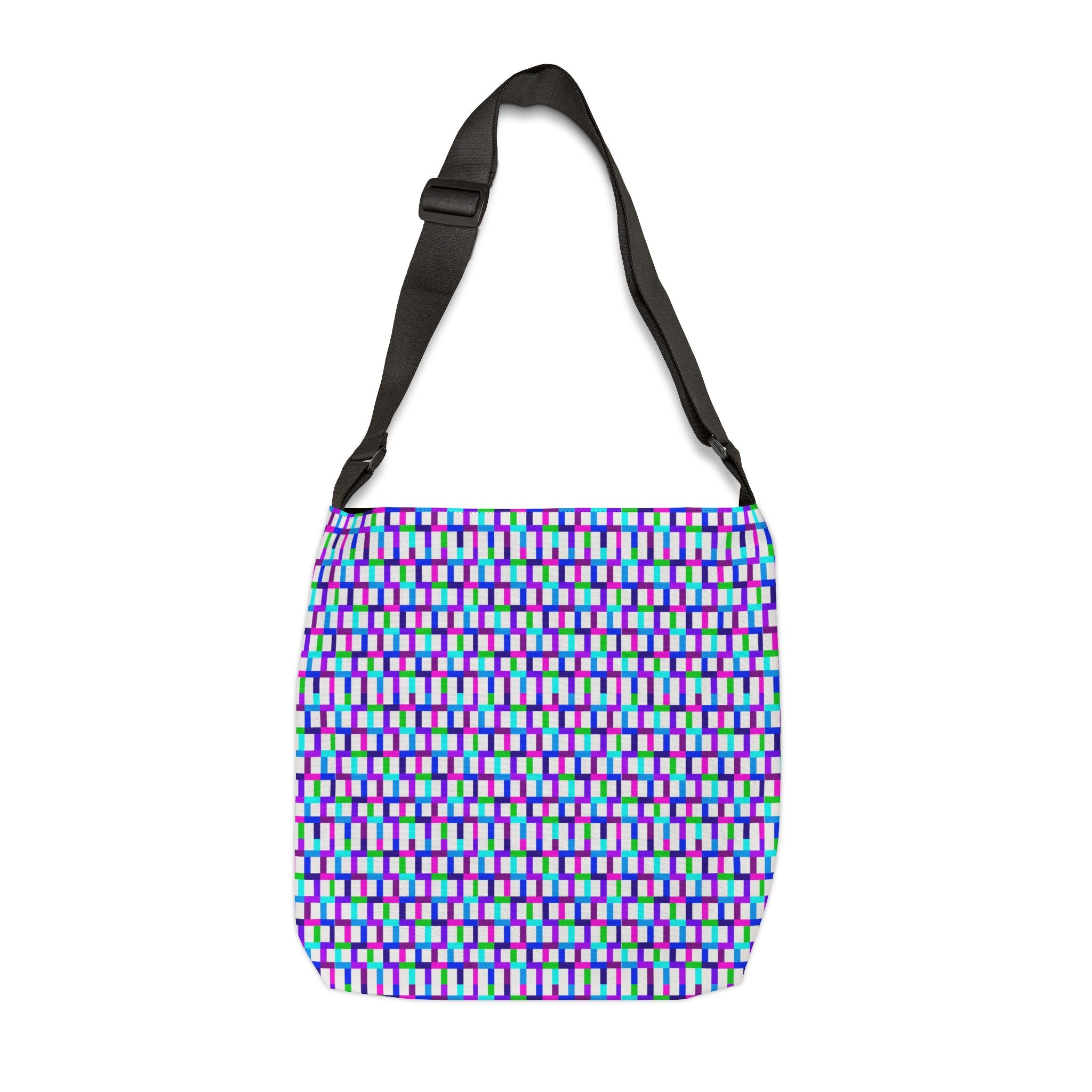 Colorful Geometric Adjustable Tote Bag - Trendy Shopping Bag, Reusable Tote, Eco-Friendly Gift, Beach Bag, Funky Style