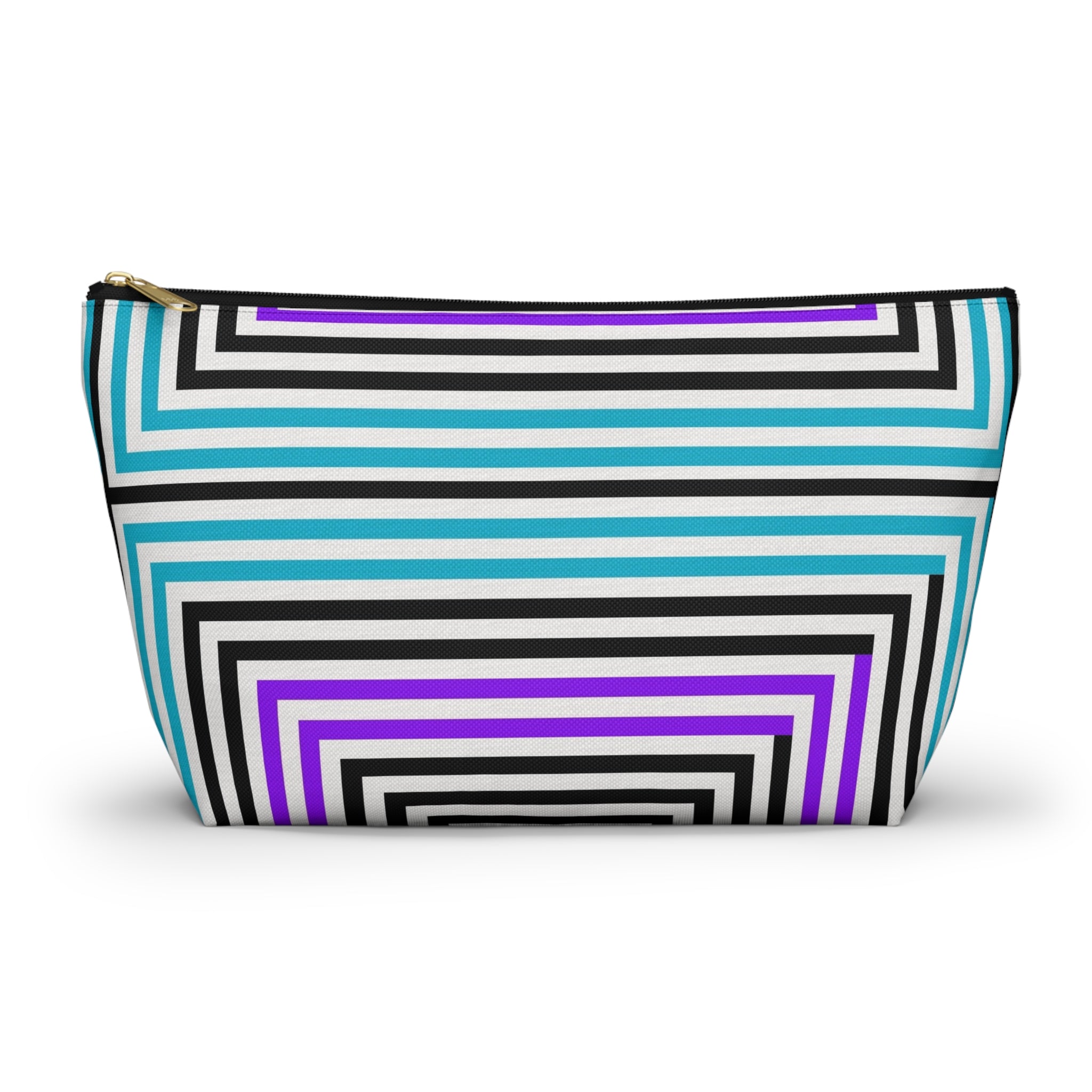 Vibrant Striped Accessory Pouch - Colorful Makeup Bag, Travel Organizer, Stylish Pencil Case, Gift for Her, Modern Clutch