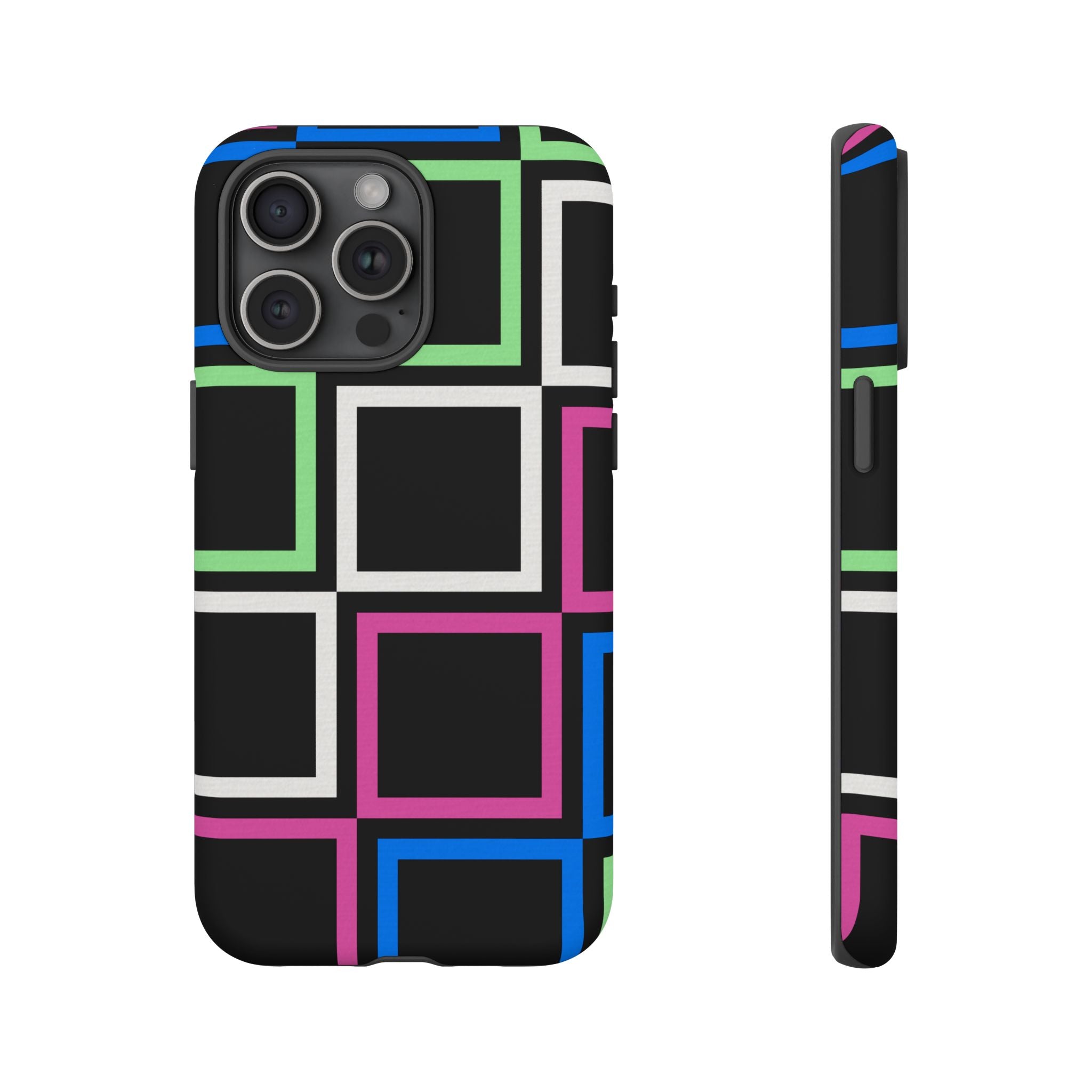 Colorful Geometric Phone Case - Tough Cases, Durable Cover, Stylish Accessory, Gift for Her, Tech Lover
