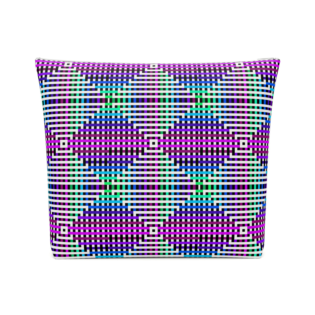 Vibrant Geometric Cosmetic Bag | Makeup Organizer, Travel Bag, Gift for Her, Toiletry Pouch, Purple Pattern
