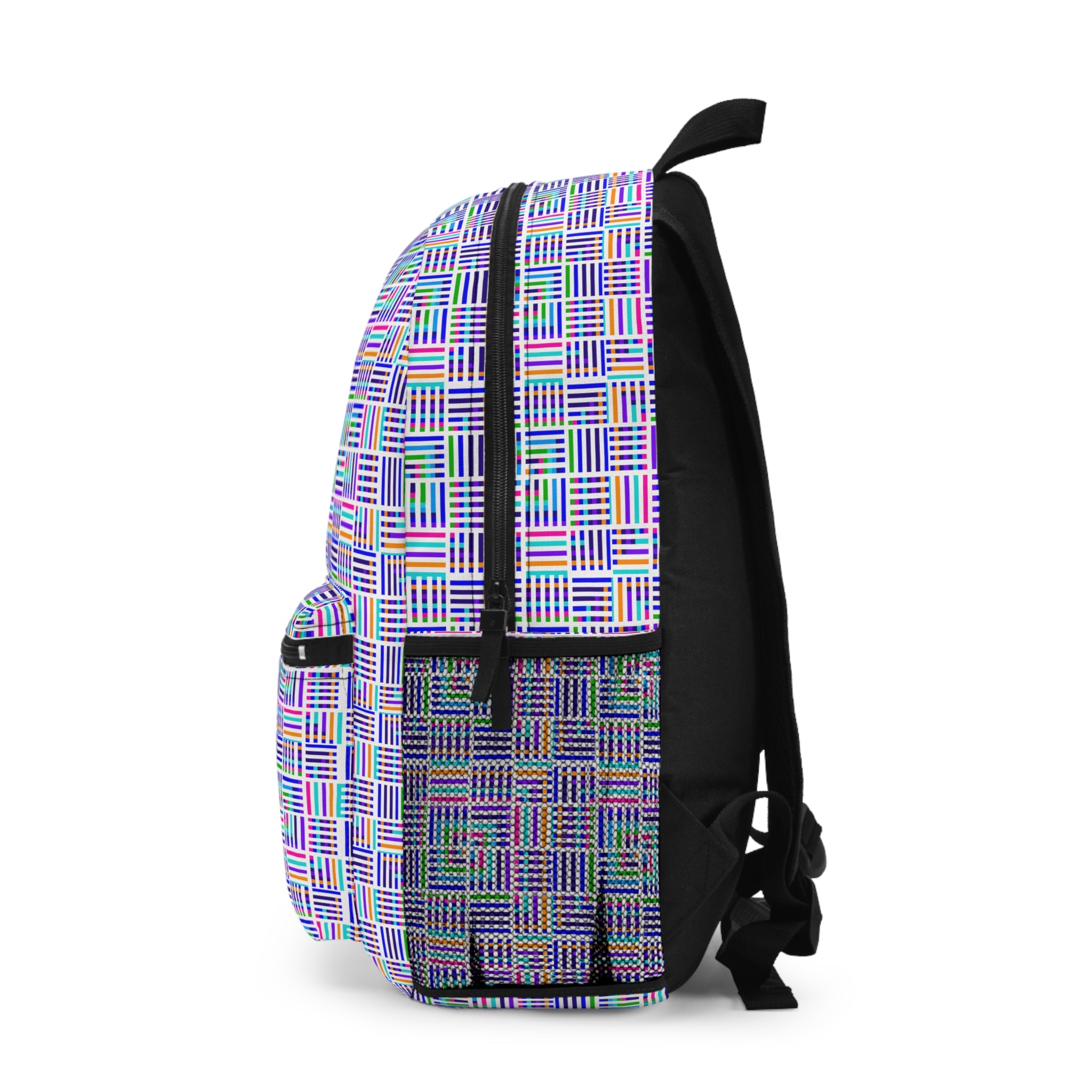 Colorful Geometric Backpack, Trendy School Bag, Fashionable Travel Backpack, Unique Gift for Students, Everyday Carry Pack