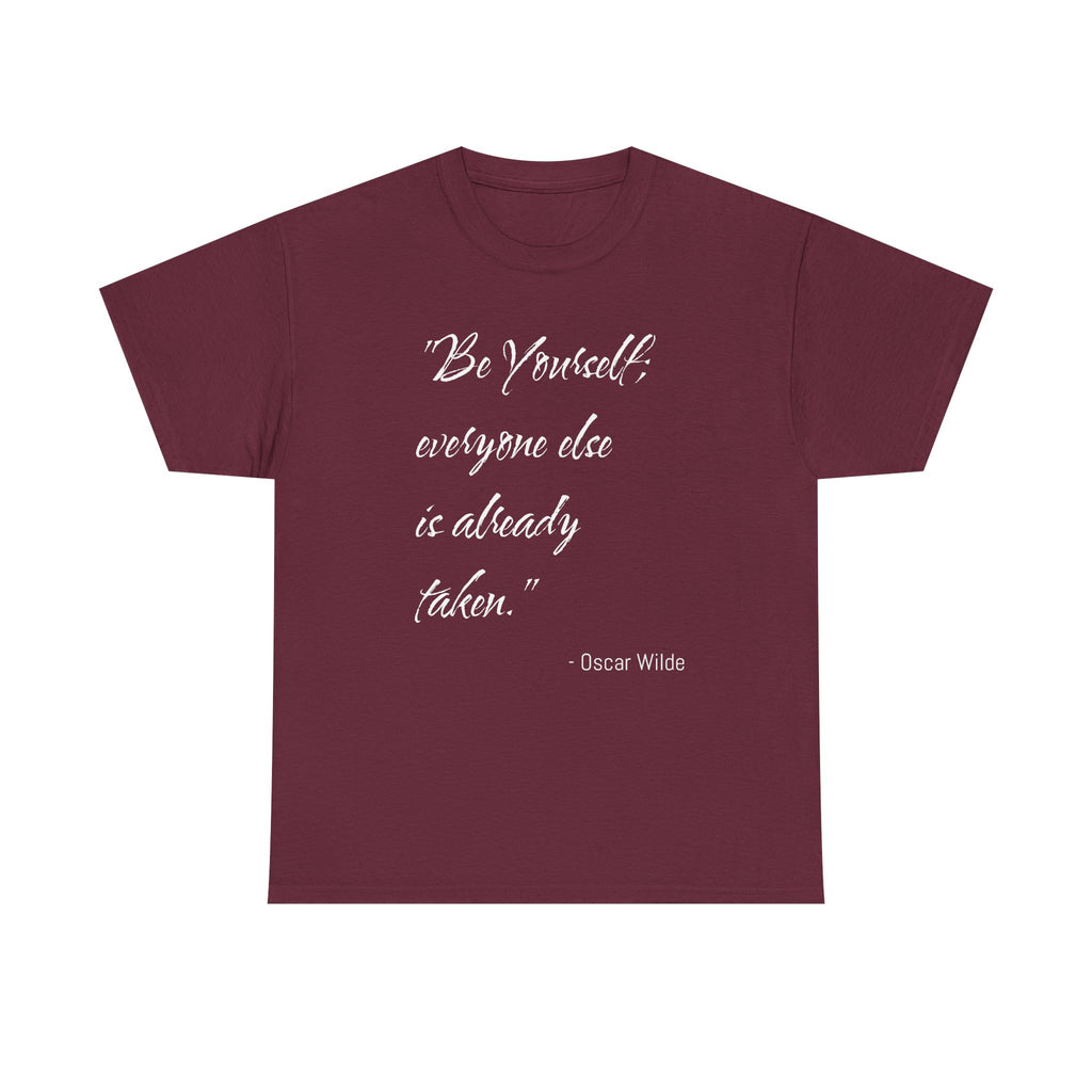 Inspirational Quote Tee: 'Be Yourself' Unisex Heavy Cotton Shirt, Motivational Gift for Friends, Casual Wear, Birthday Apparel