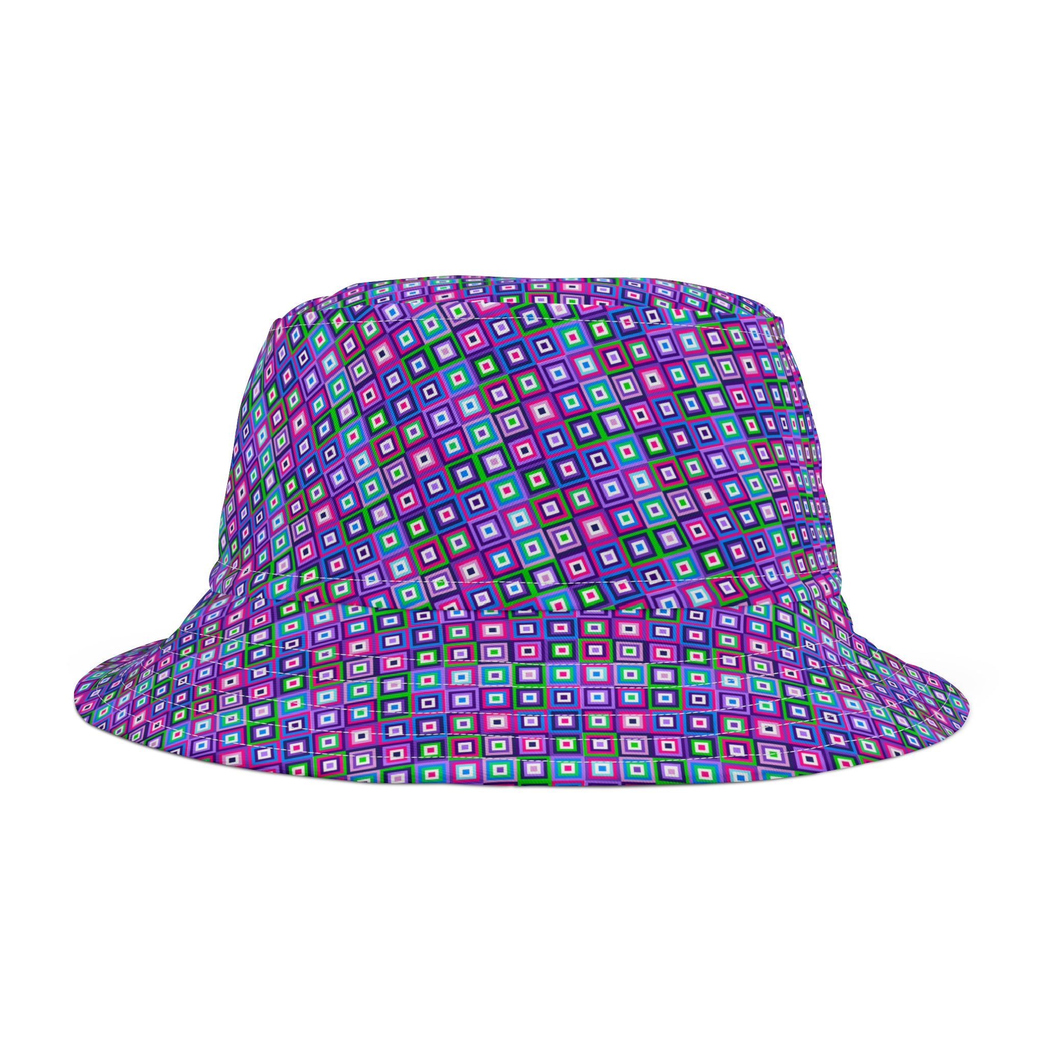 Colorful Retro Bucket Hat, Summer Accessories, Festival Gear, Beach Wear, Unisex Headwear, AOP Design