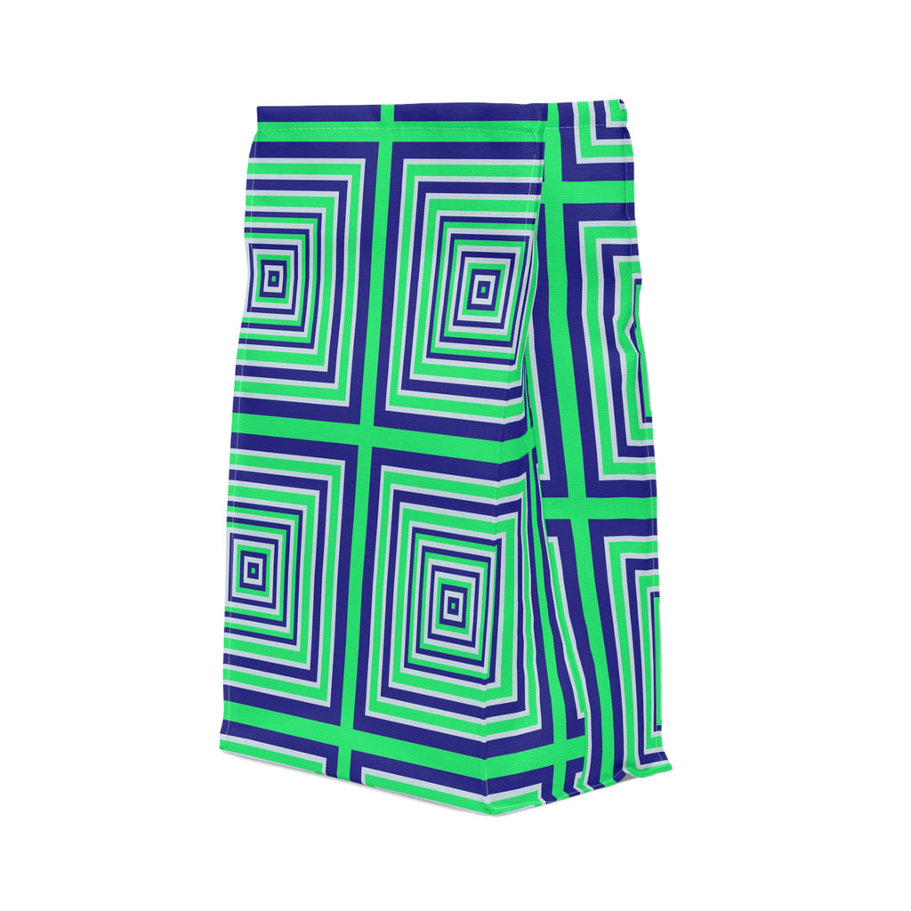 Vibrant Geometric Lunch Bag - Insulated Tote for School, Work, Picnics, Eco-Friendly Snack Carrier, Fun Pattern Stylish Lunch Tote