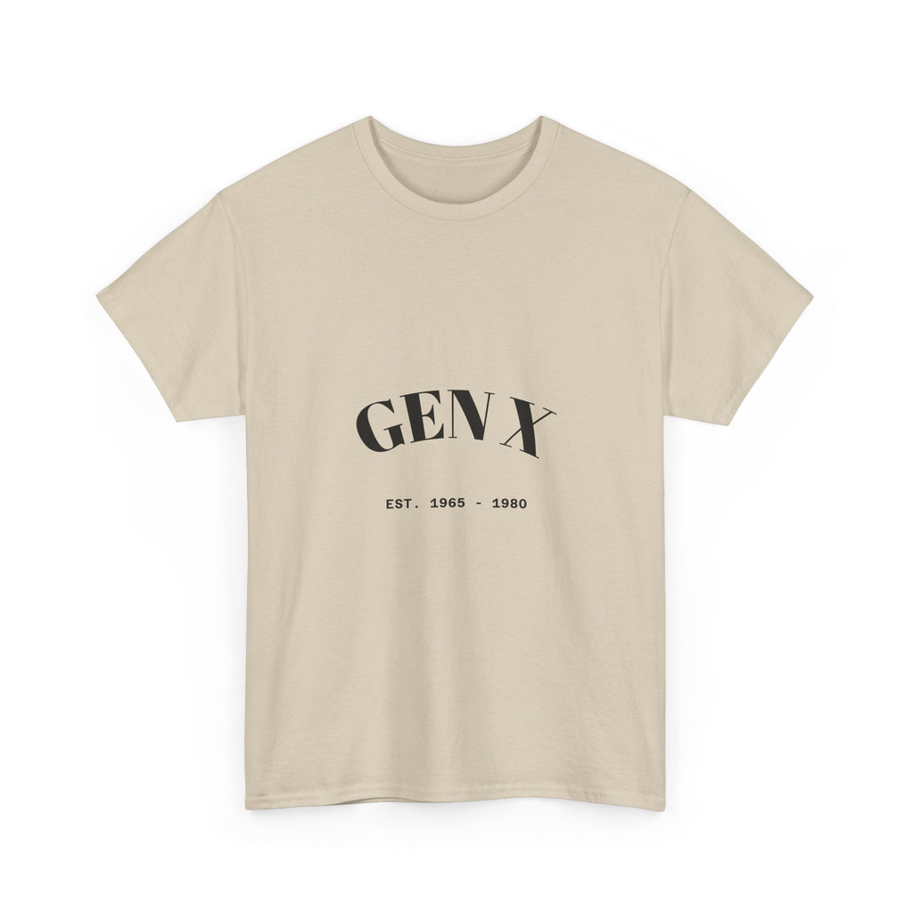 Gen X Unisex Heavy Cotton Tee - Nostalgic Graphic T-Shirt, Perfect for Casual Wear, Gifts, Birthdays, and Retro Celebrations