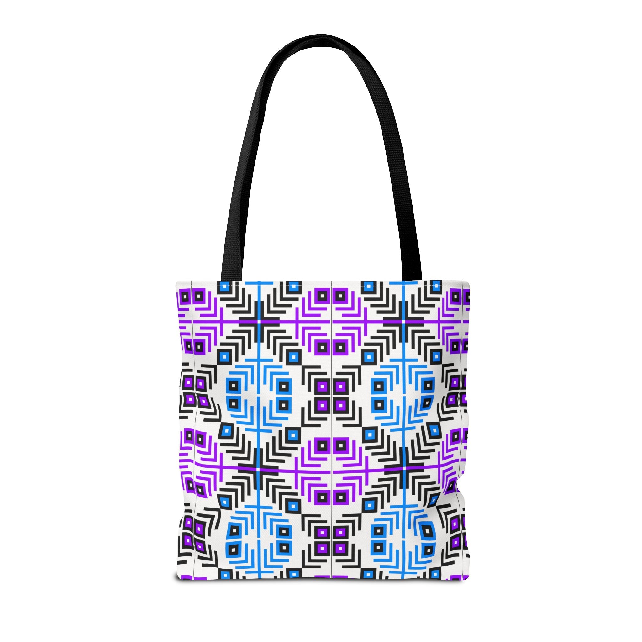 Colorful Geometric Tote Bag for Everyday Use, Shopping, Travel, Beach, Gym Tote, Gift for Her, Stylish Hot Pink & Blue Pattern