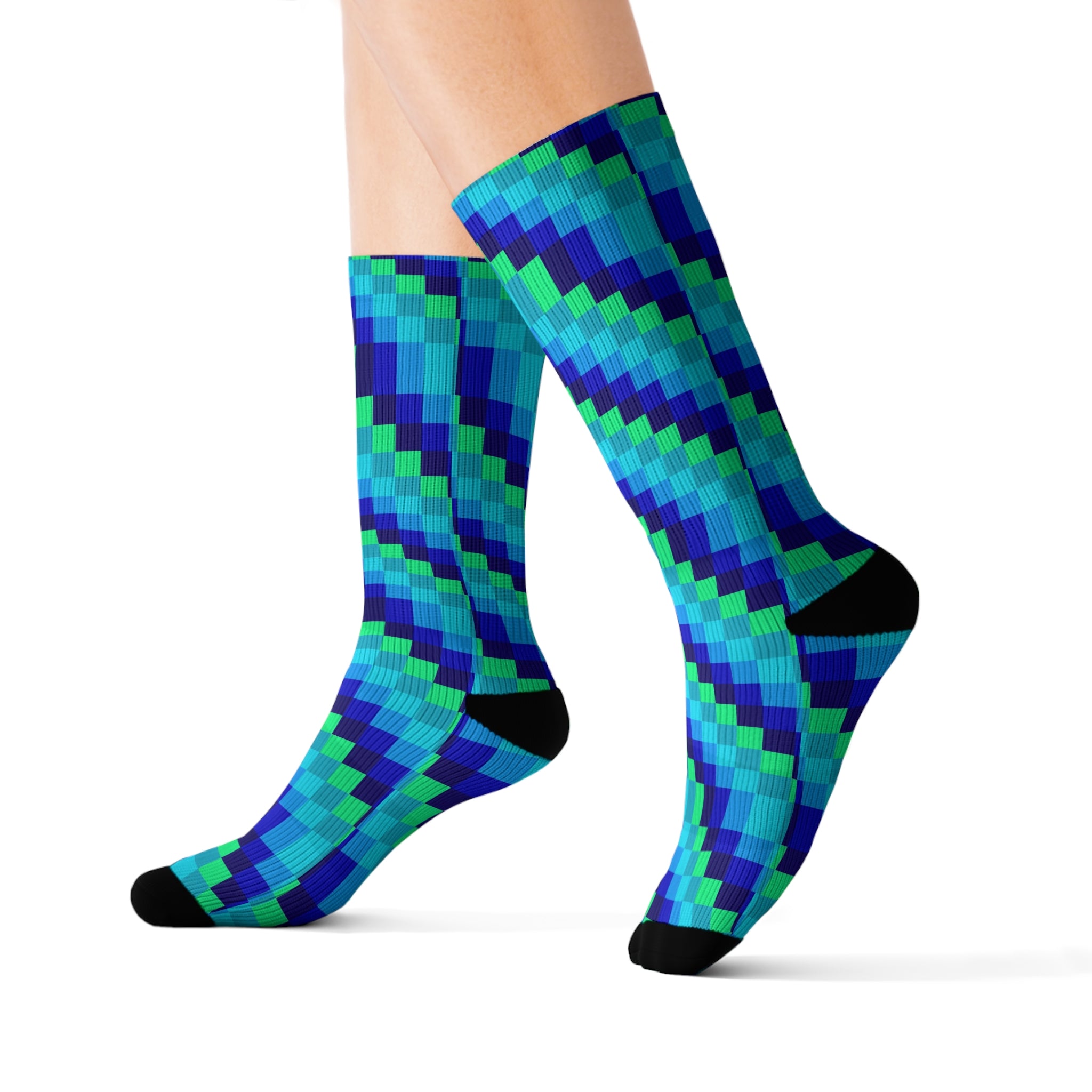 Colorful Geometric Sublimation Socks, Comfortable Fashionable Socks, Unique Gift Socks, Playful Pattern Socks, Cozy Trendy Socks