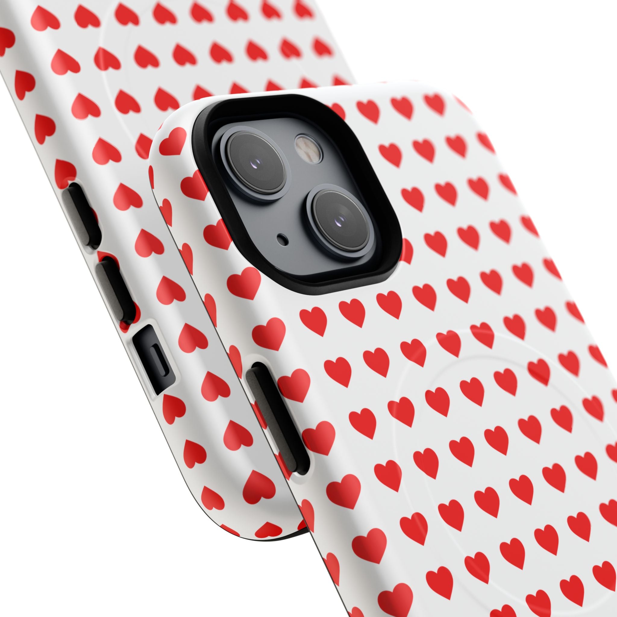 Heart Pattern Phone Case, Tough Magnetic Case, Cute Phone Cover, Valentine Gift, Stylish Accessory