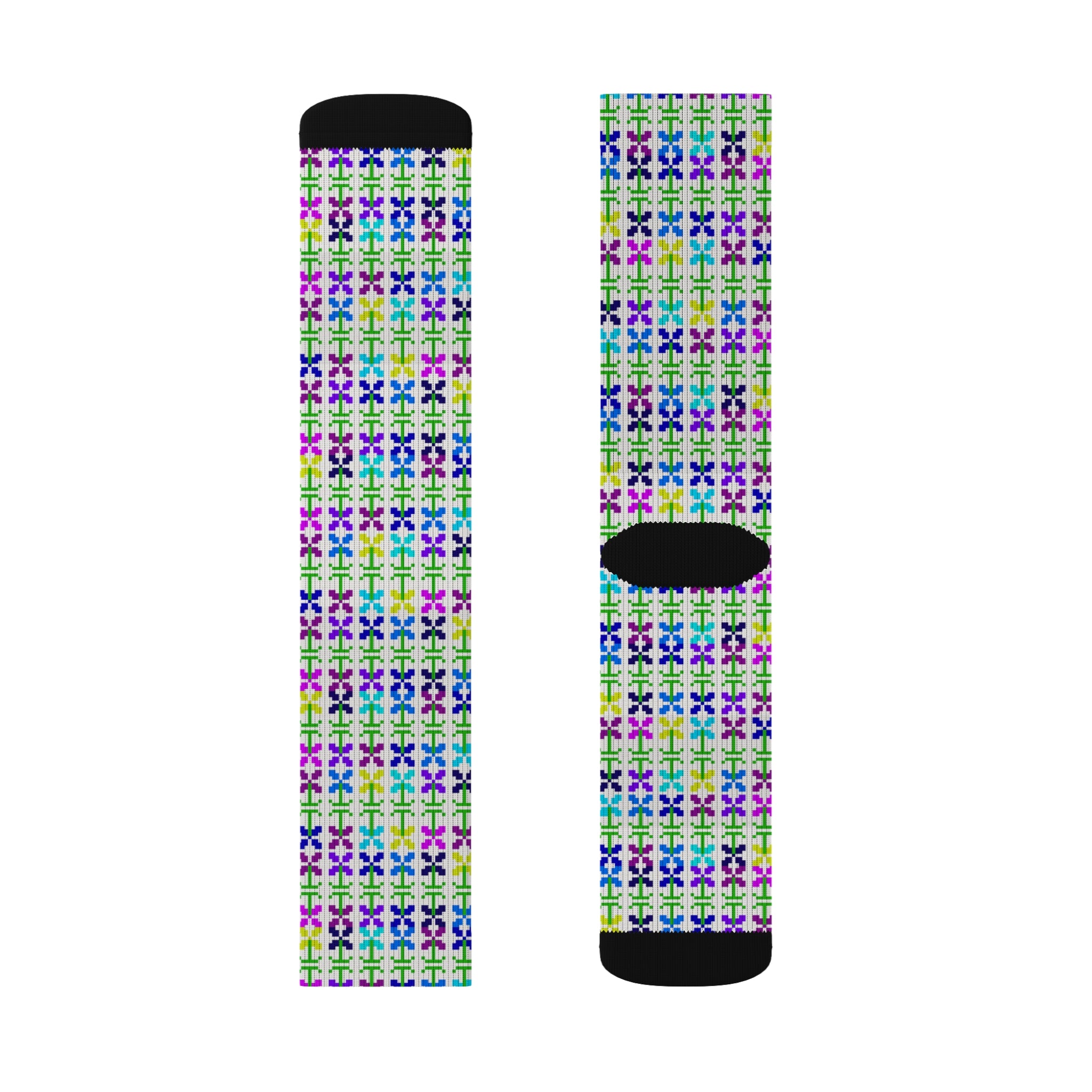 Colorful Patterned Sublimation Socks, Cozy Gift for Her, Fun Accessories, Unique Fashion Statement, Perfect for Birthdays, Everyday Wear