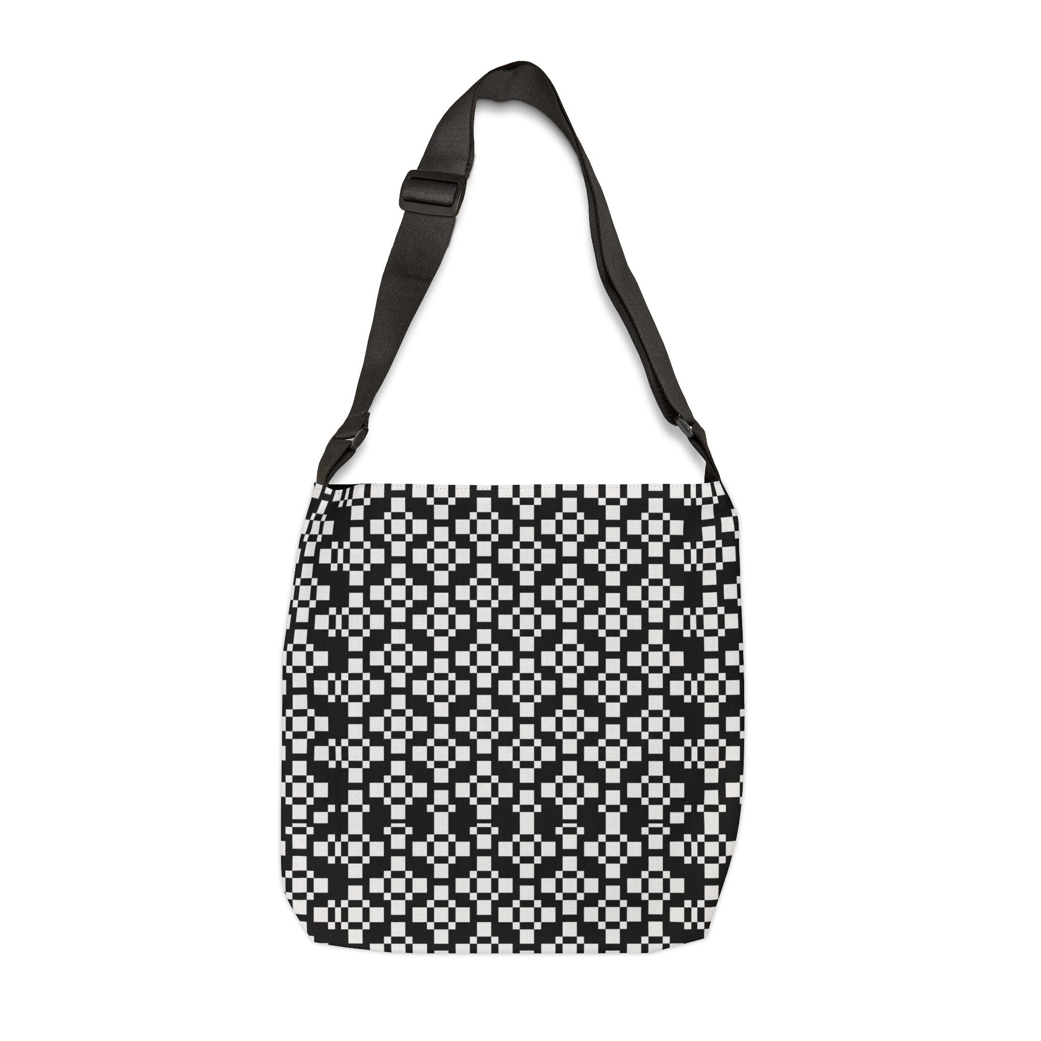 Stylish Adjustable Tote Bag with Geometric Pattern, Everyday Use, Shopping, Travel, Gifts, Fashion Accessories, Eco-Friendly Bag