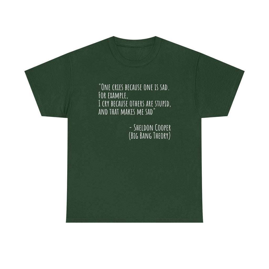 Funny Quote Unisex Tee, Big Bang Theory Shirt, Cotton Graphic Tee, Gift for TV Show Fans, Casual Wear, Humor Apparel